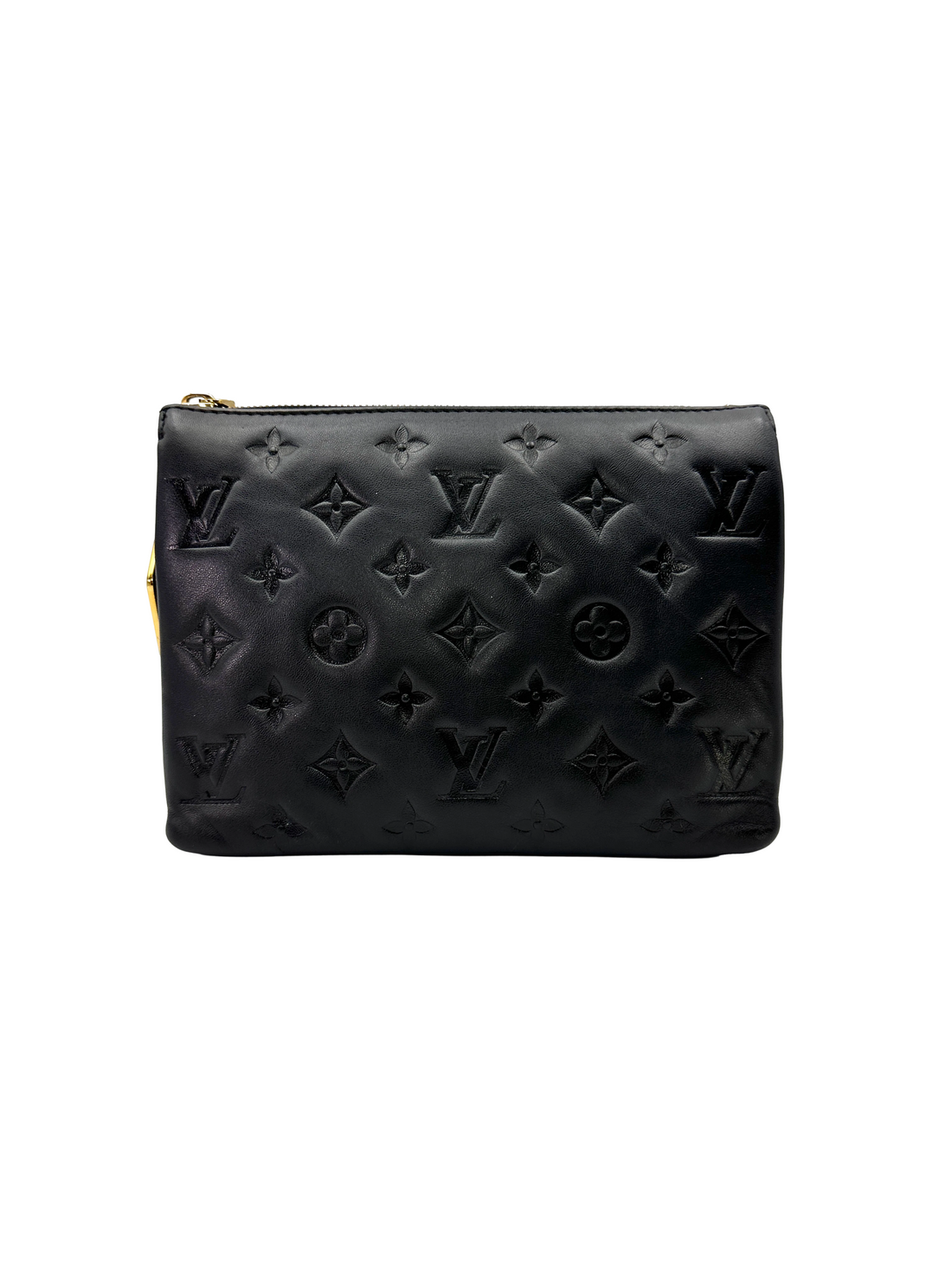 Louis Vuitton Coussin PM Black Monogram Embossed Leather Shoulder Bag LV3157