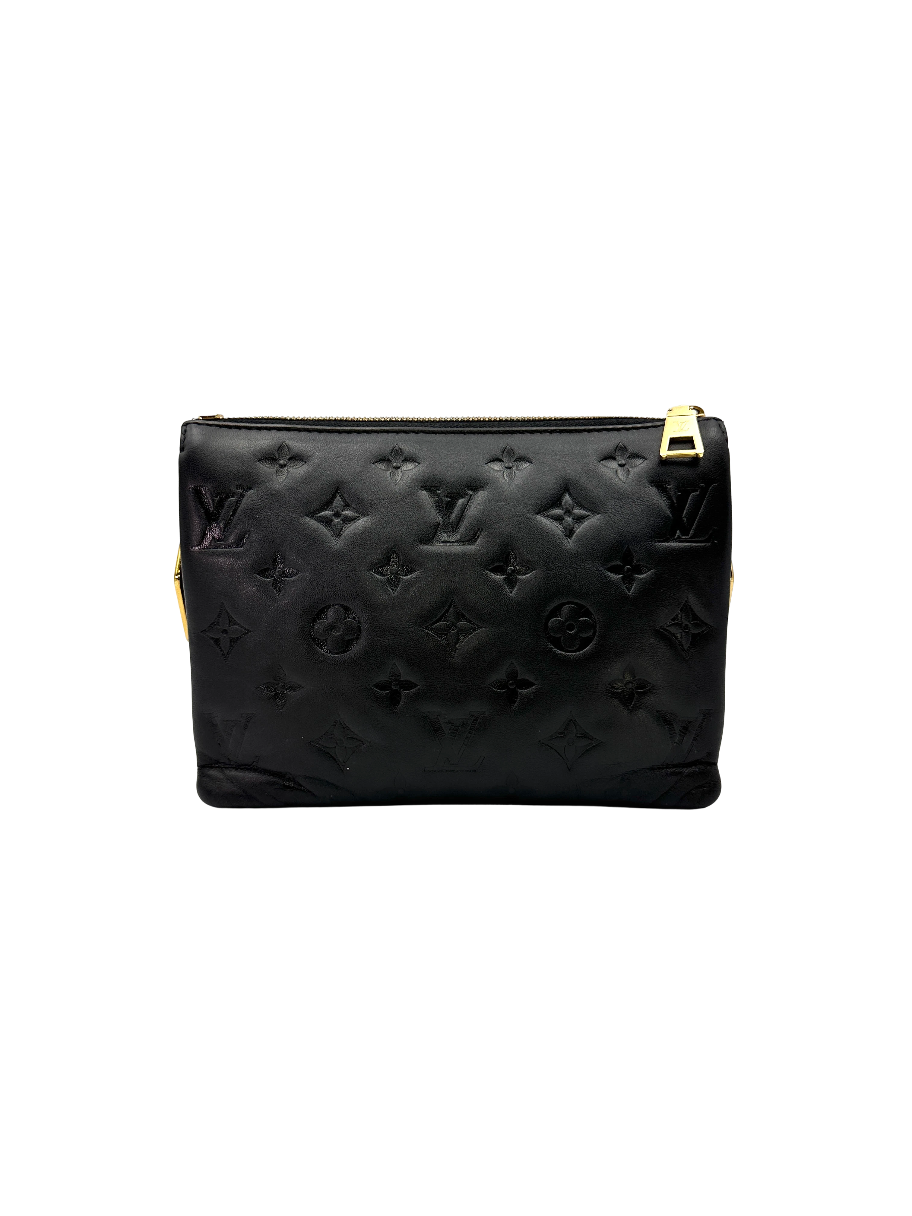 Louis Vuitton Coussin PM Black Monogram Embossed Leather Shoulder Bag LV3157
