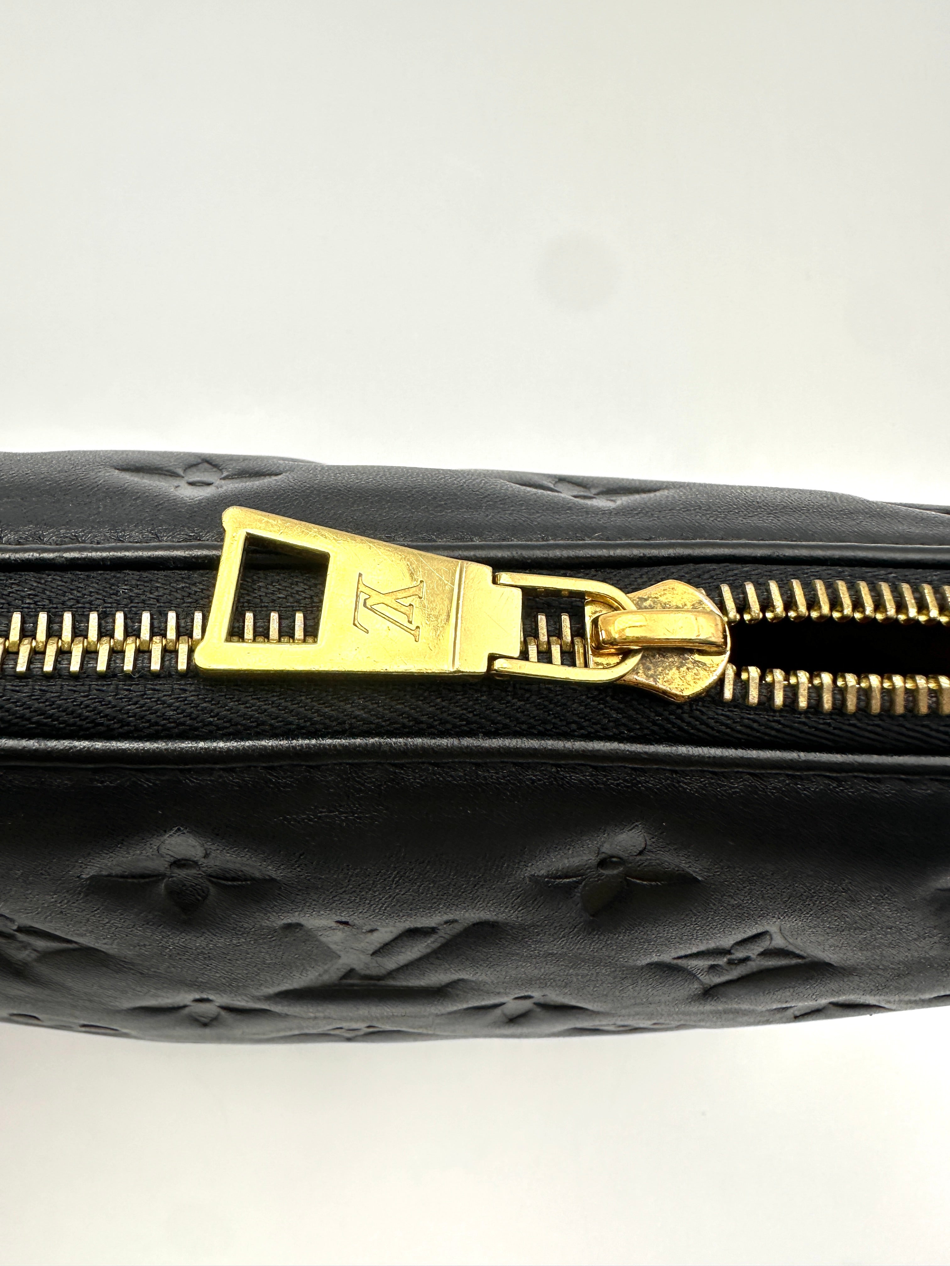 Louis Vuitton Coussin PM Black Monogram Embossed Leather Shoulder Bag LV3157
