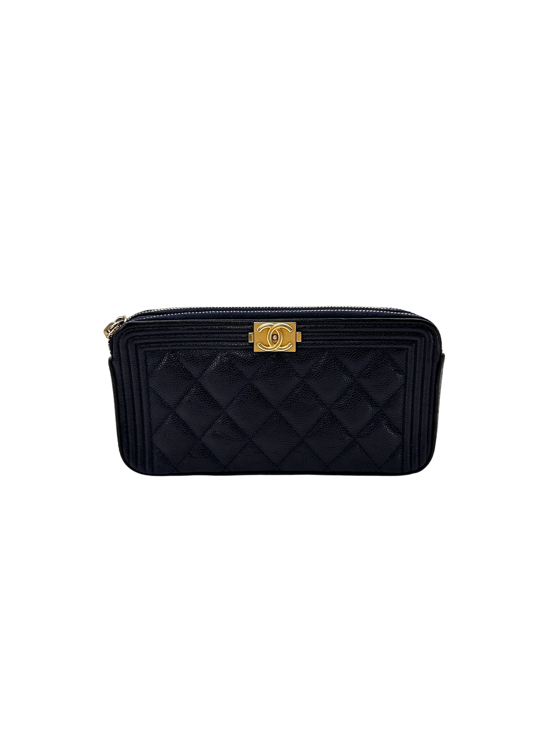 Chanel LeBoy Navy Quilted Leather Wallet(25***14) CC2341