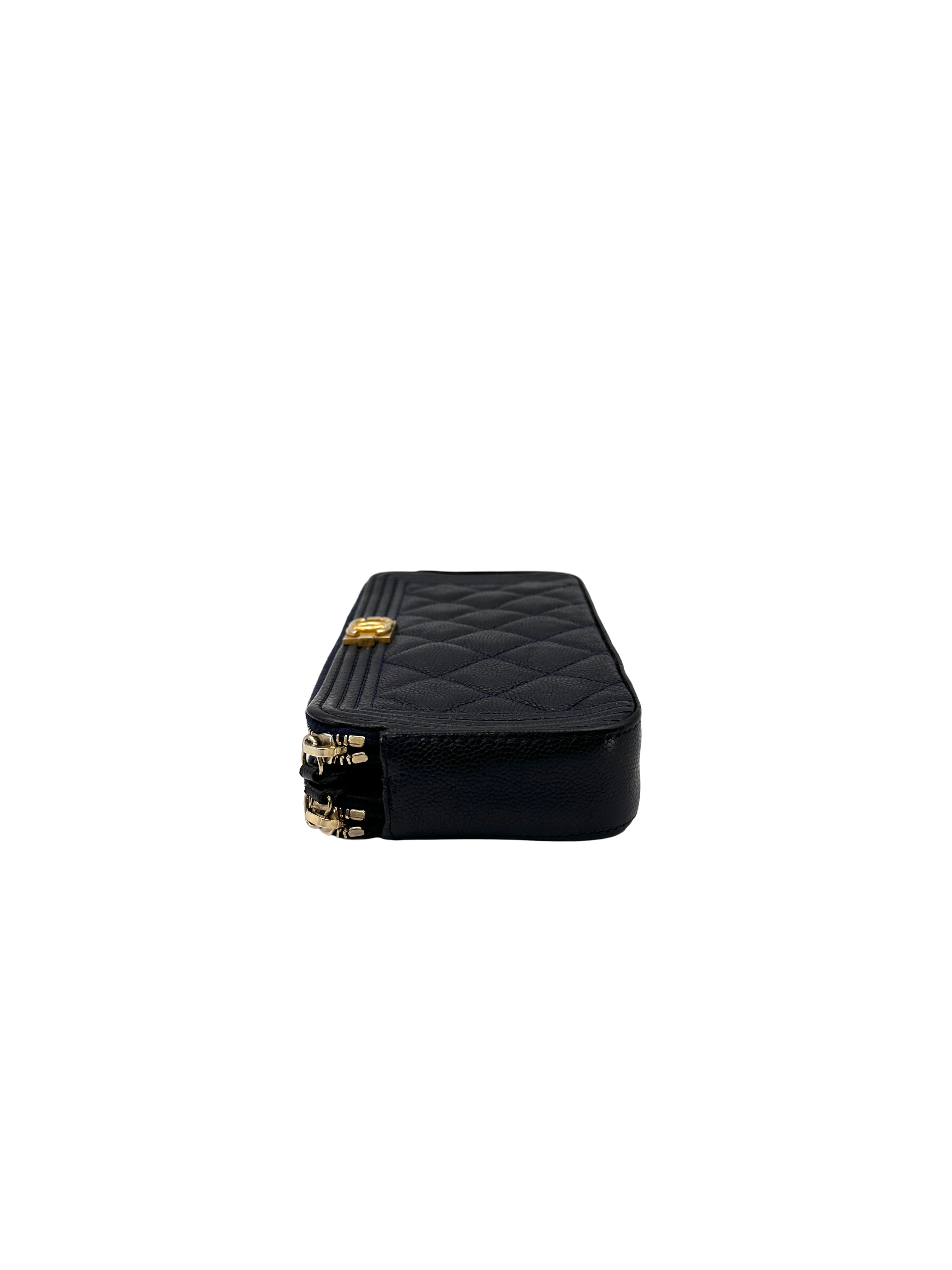 Chanel LeBoy Navy Quilted Leather Wallet(25***14) CC2341