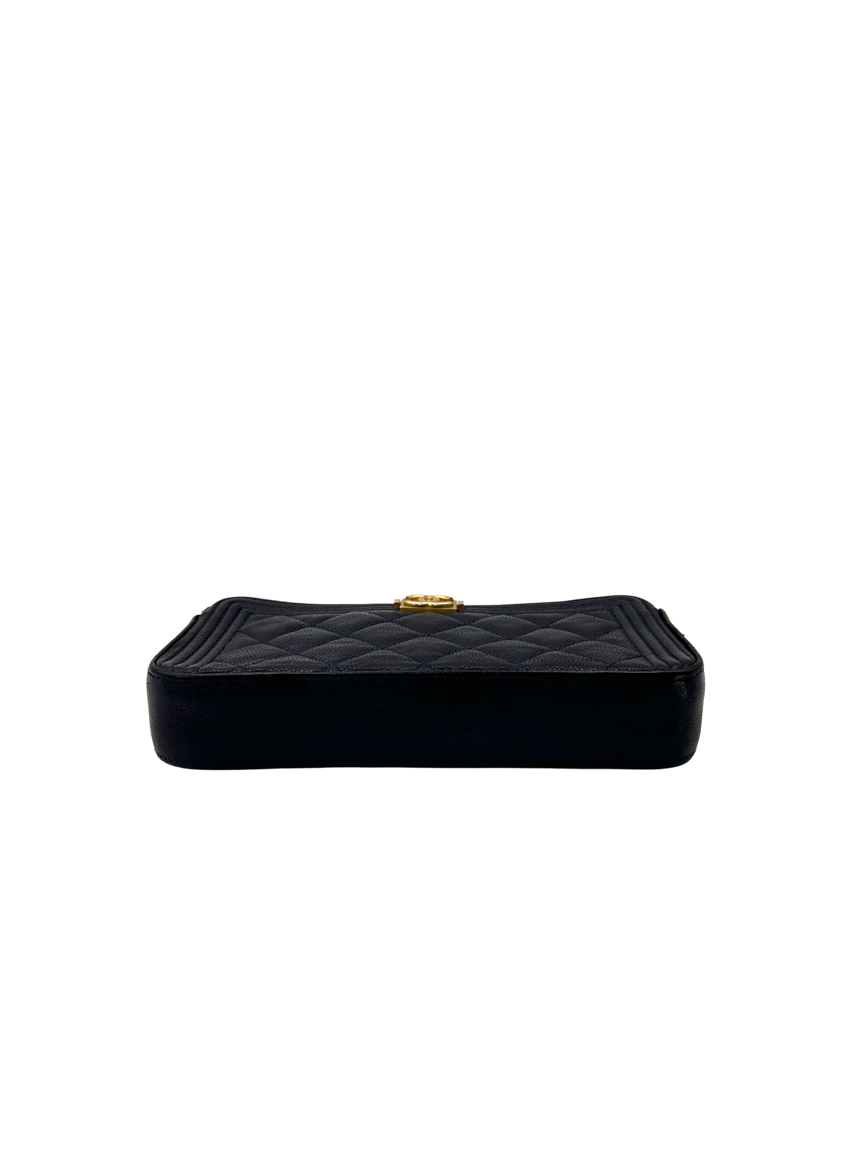 Chanel LeBoy Navy Quilted Leather Wallet(25***14) CC2341