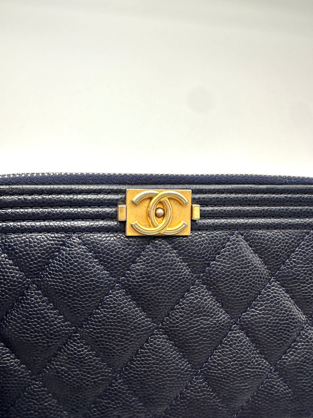 Chanel LeBoy Navy Quilted Leather Wallet(25***14) CC2341