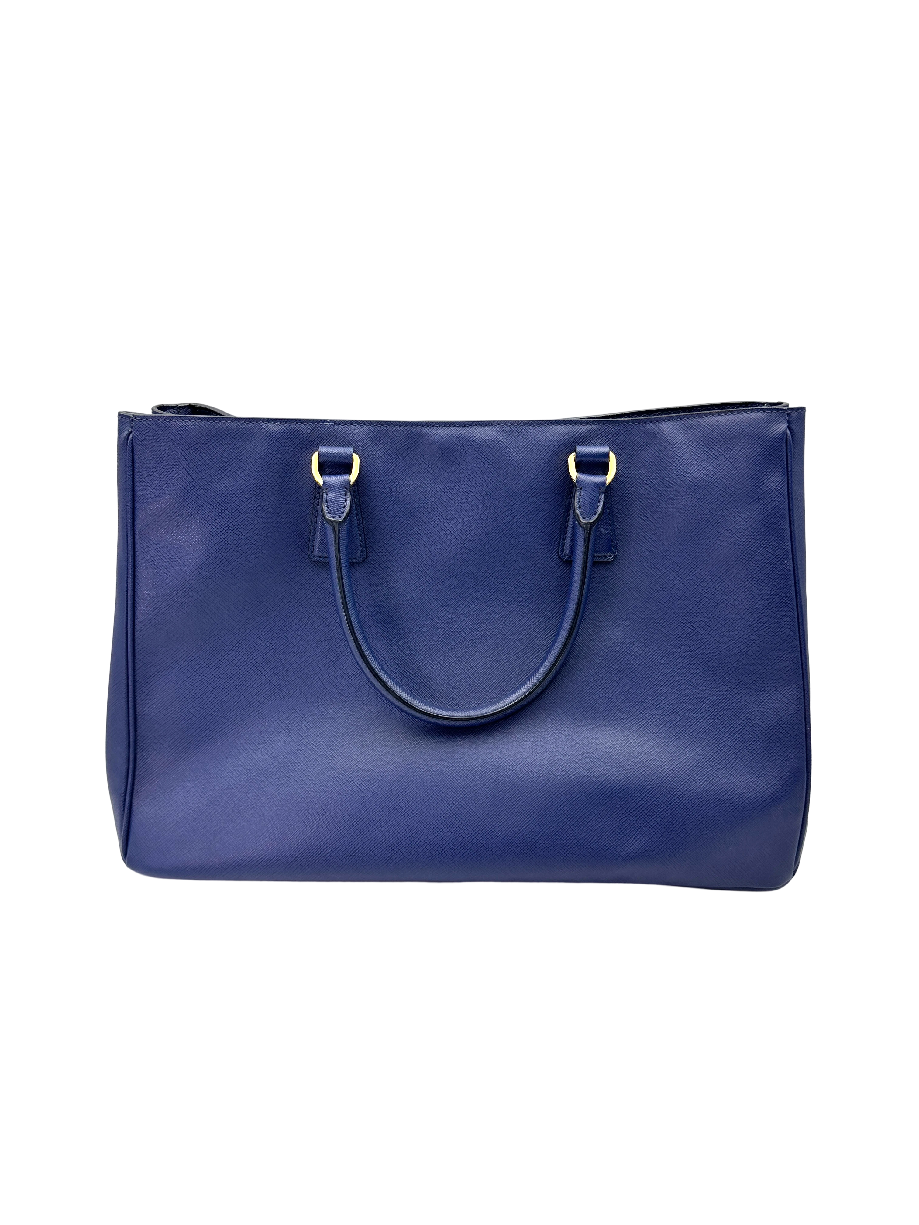 Prada Galleria Navy Saffiano Leather Handle Bag PR522