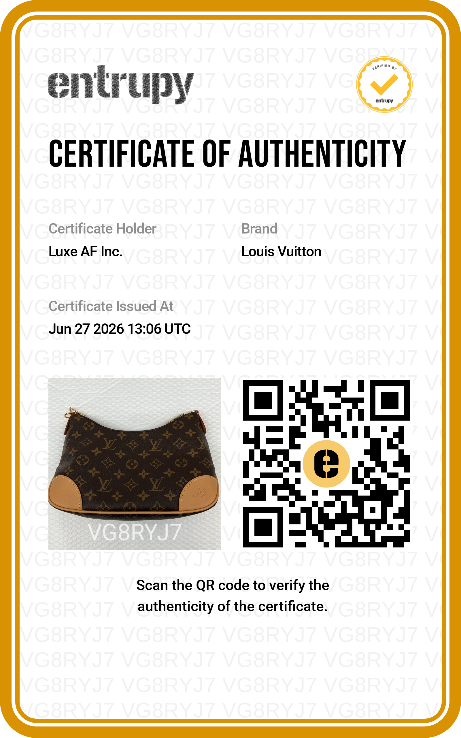 Louis Vuitton Bunlogne Monogram Canvas Shoulder Bag With Brown Cowhide Leather Trim LV3184