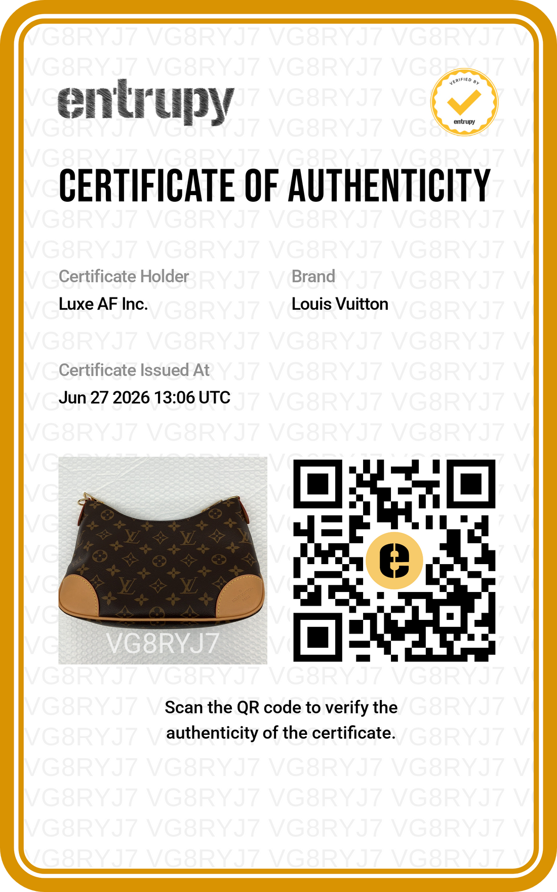 Louis Vuitton Bunlogne Monogram Canvas Shoulder Bag With Brown Cowhide Leather Trim LV3184