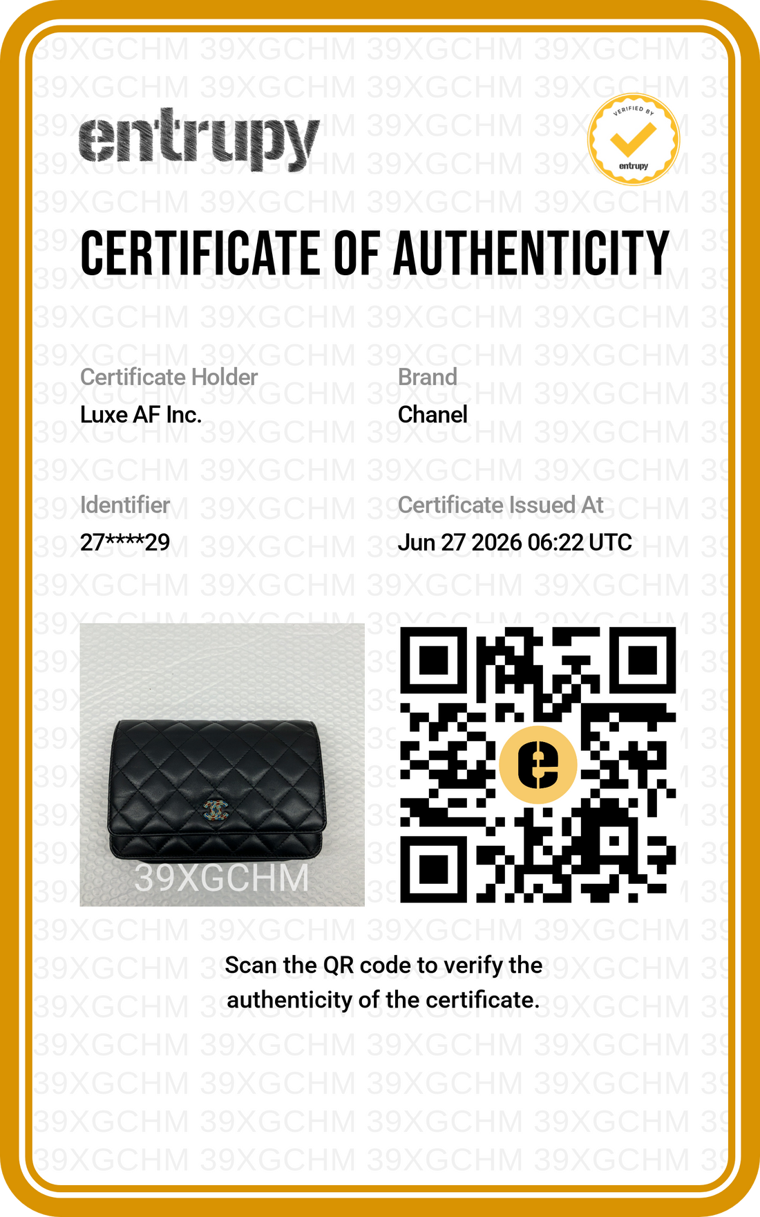 Chanel Black Quilted Leather Wallet On Chain(27***29) CC2326