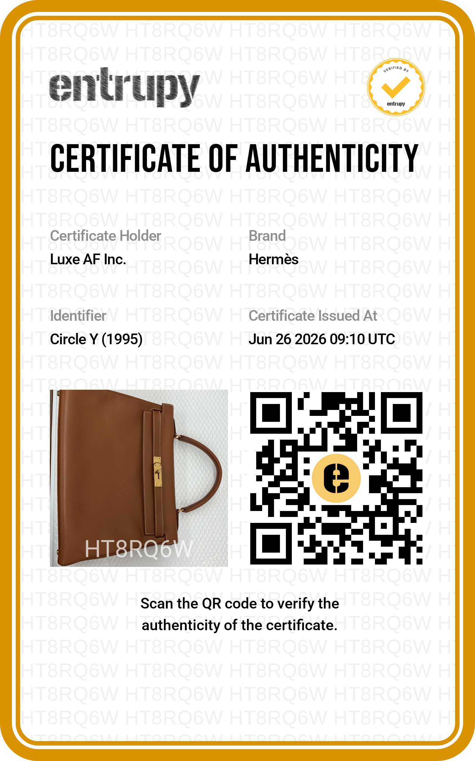 Hermes Kelly Brown Leather Handle Bag With Gold Hardware HR136SA