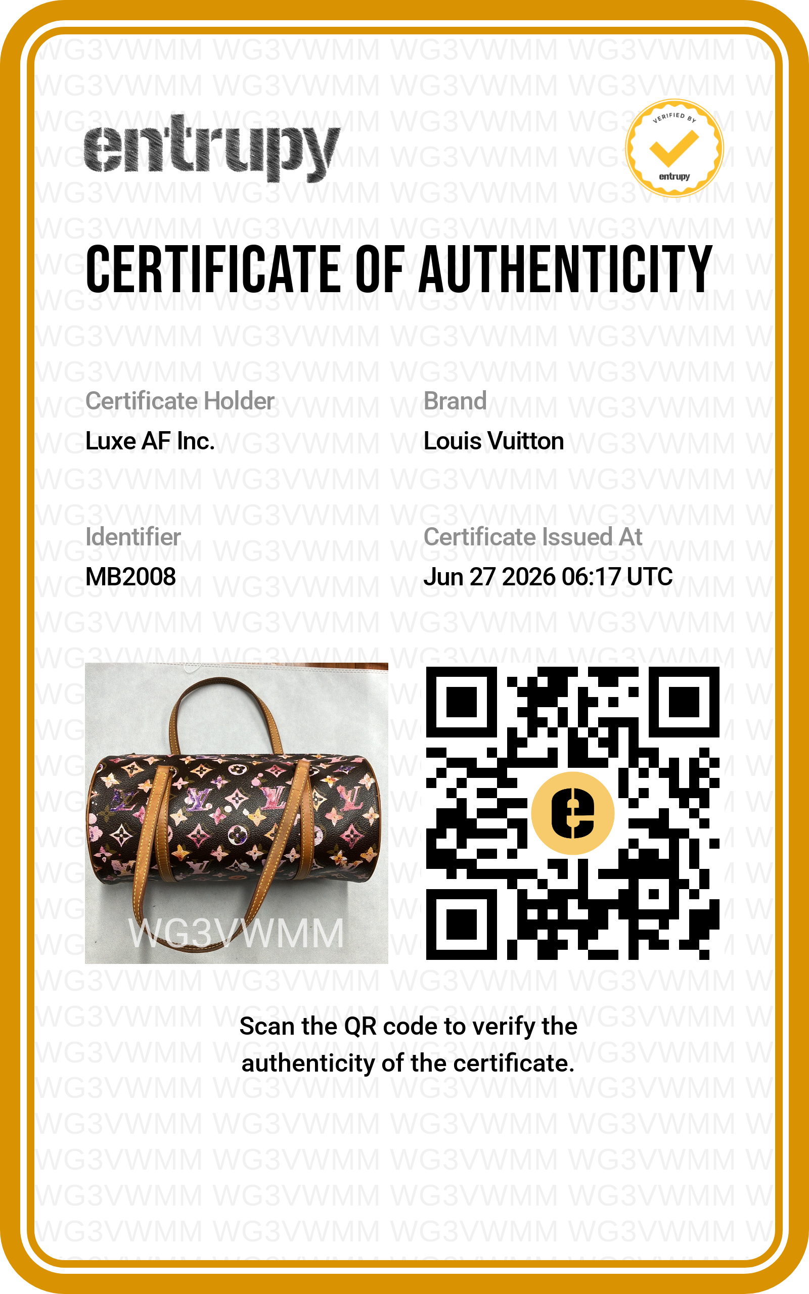 Louis Vuitton x Richard Prince Watercolor Monogram Papillon Bag LV3151