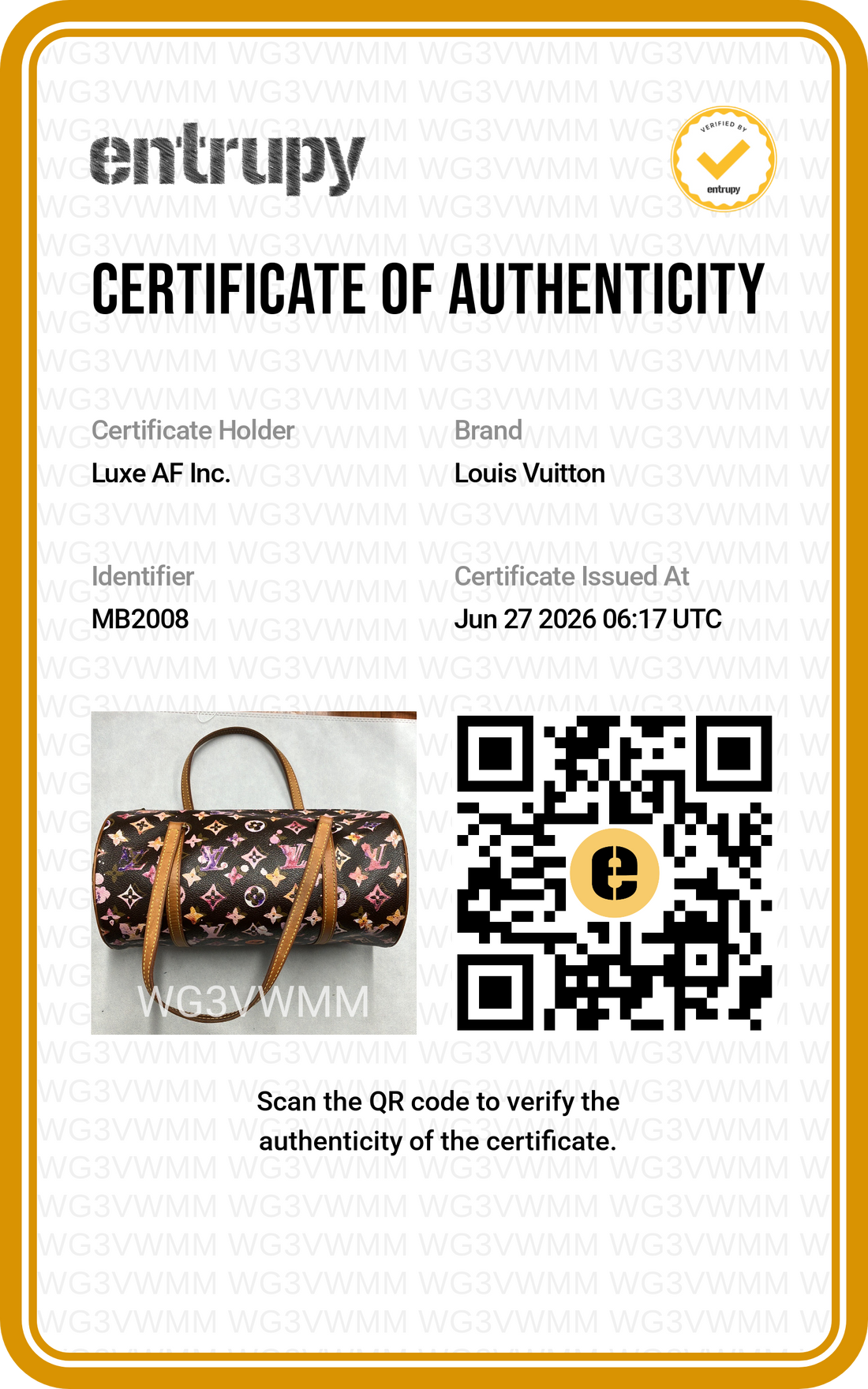 Louis Vuitton x Richard Prince Watercolor Monogram Papillon Bag LV3151
