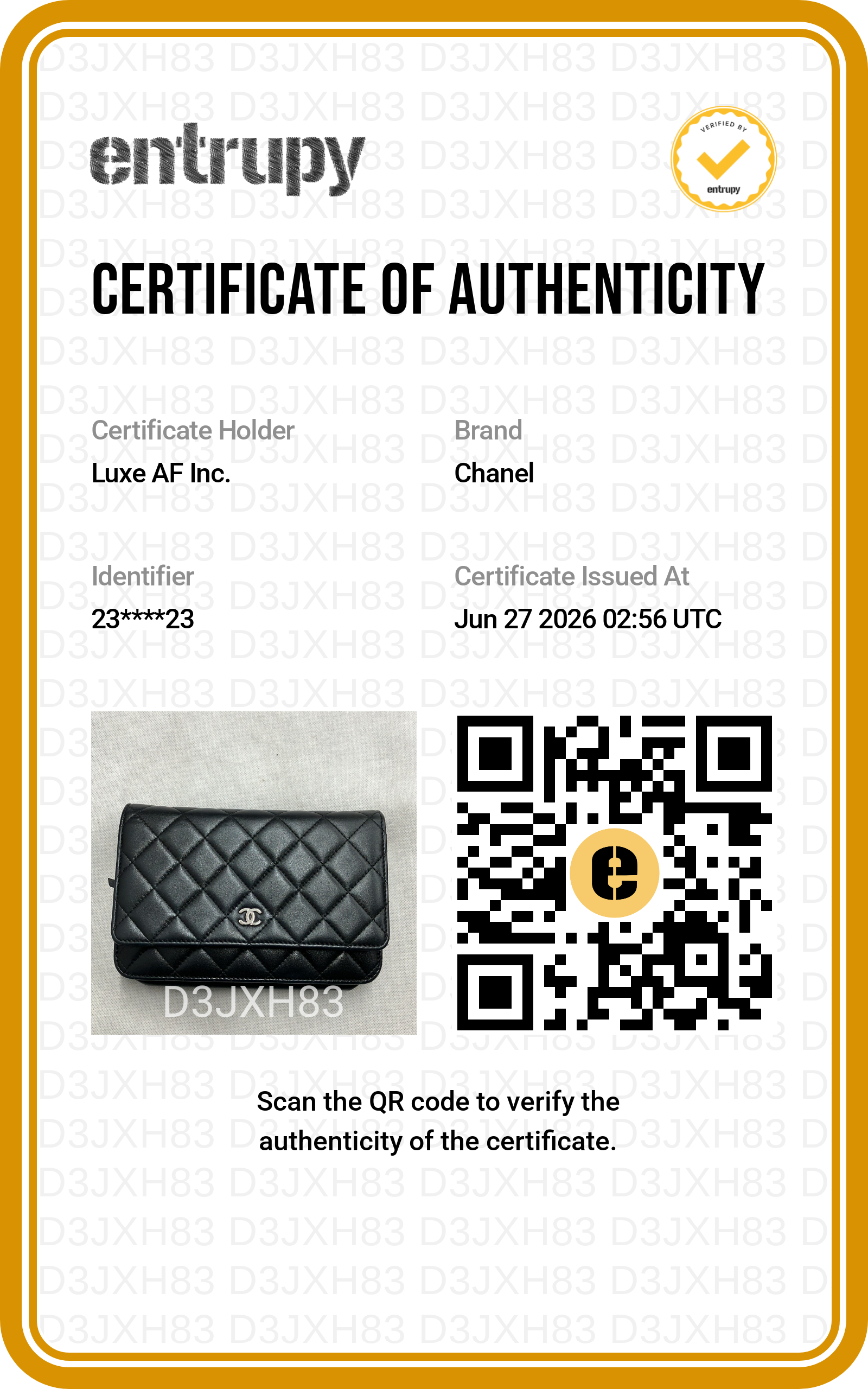 Chanel Black Quilted Lambskin Wallet On Chain(23***23) CC2322