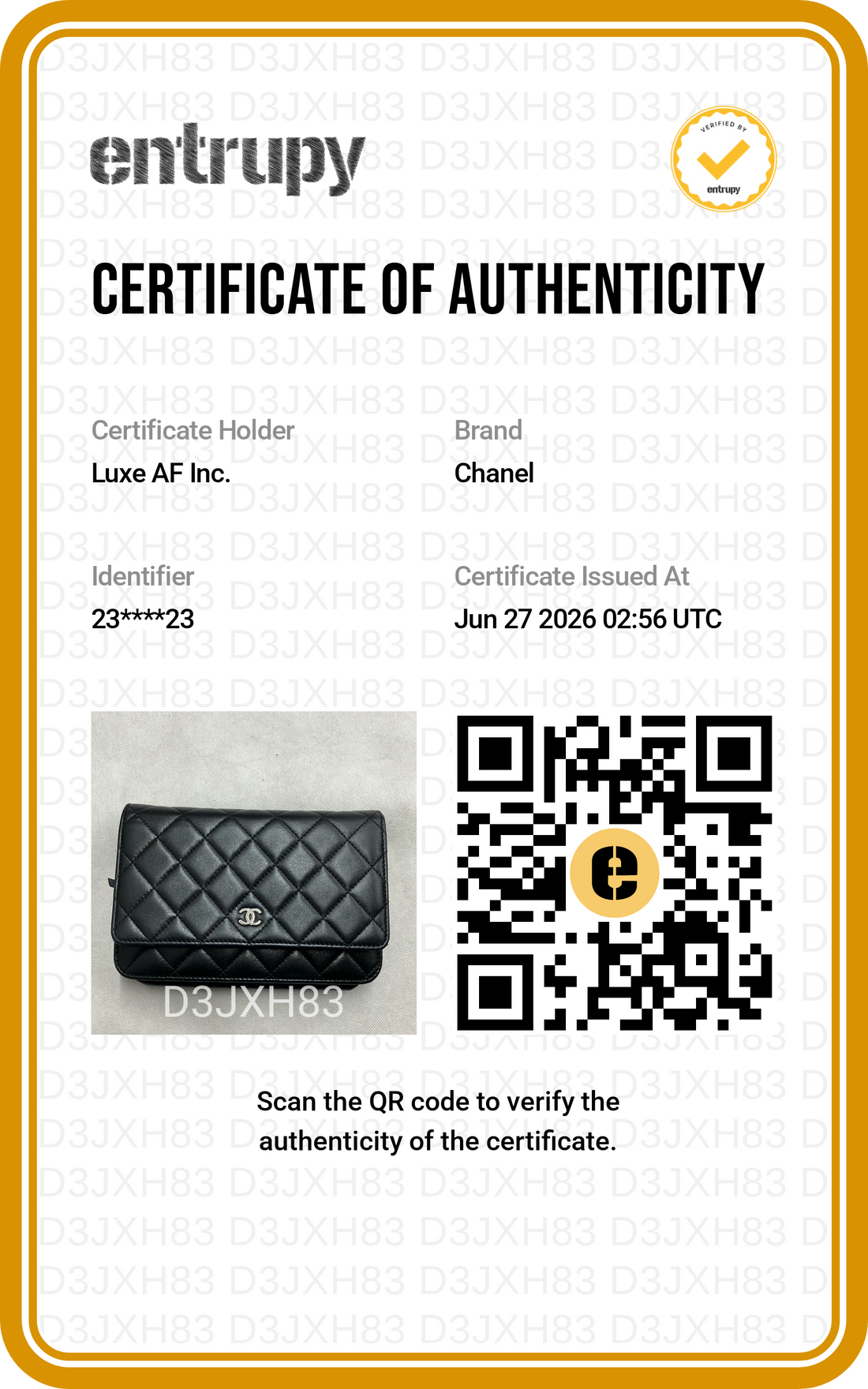 Chanel Black Quilted Lambskin Wallet On Chain(23***23) CC2322