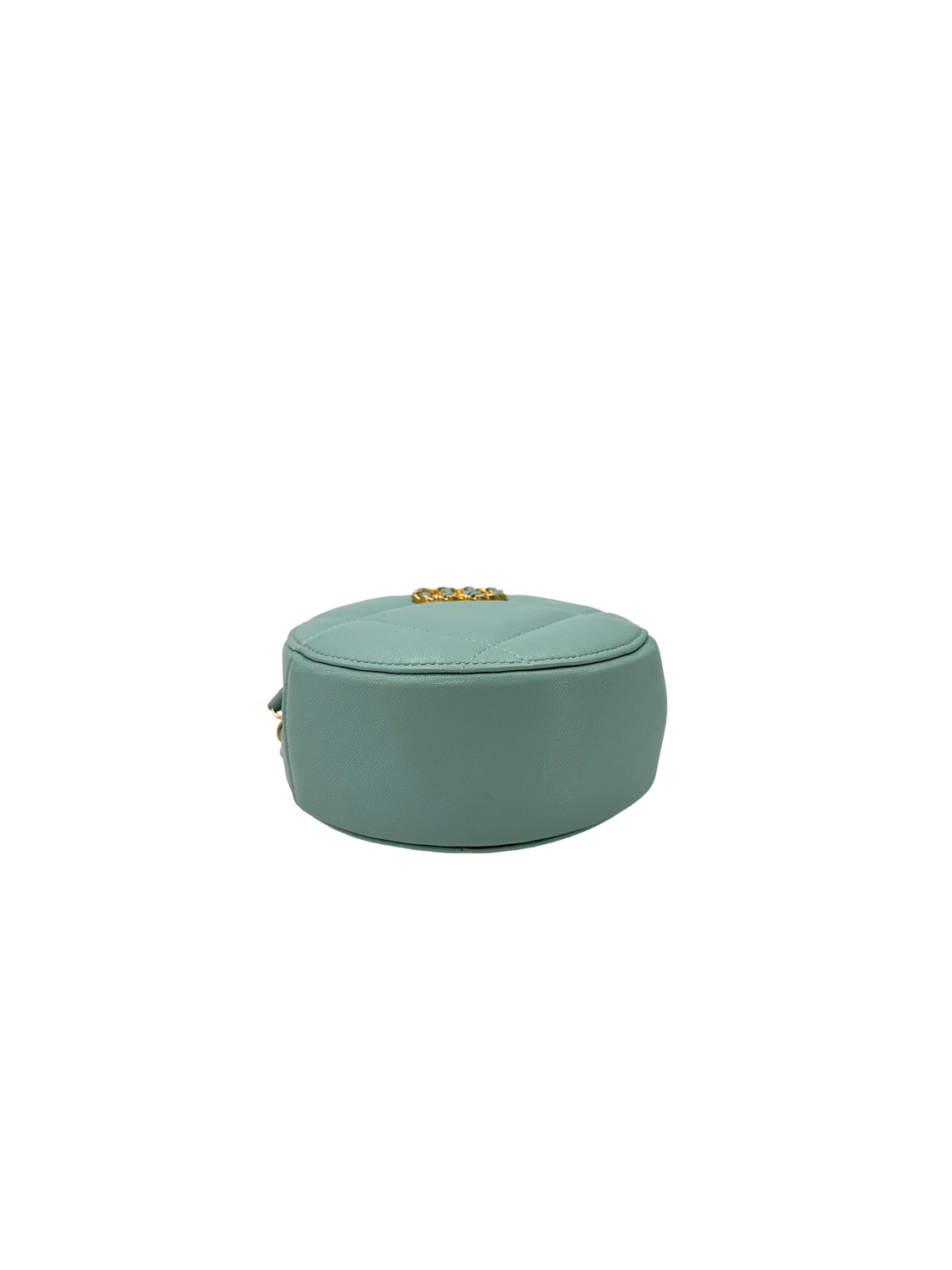 Chanel 19Bag Mint Green Quilted Leather Round Clutch(29***77) CC2339