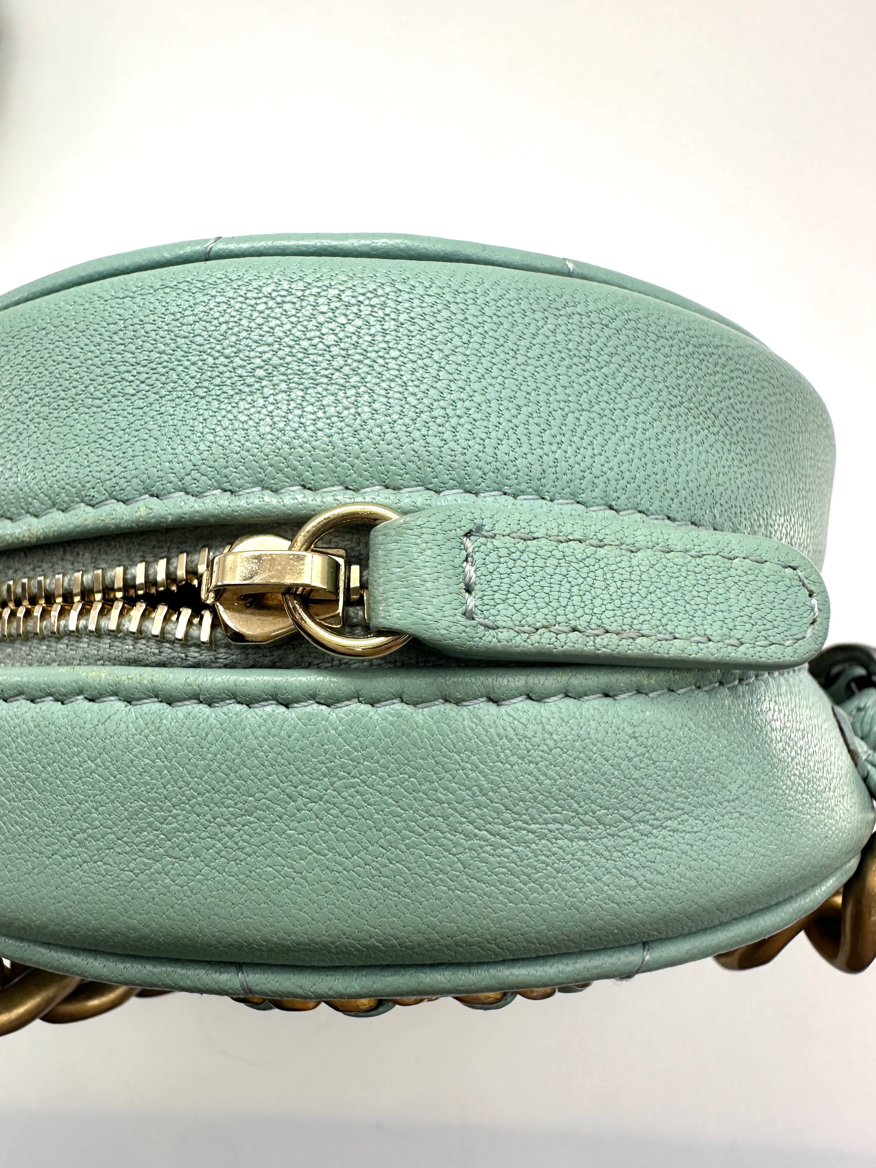 Chanel 19Bag Mint Green Quilted Leather Round Clutch(29***77) CC2339