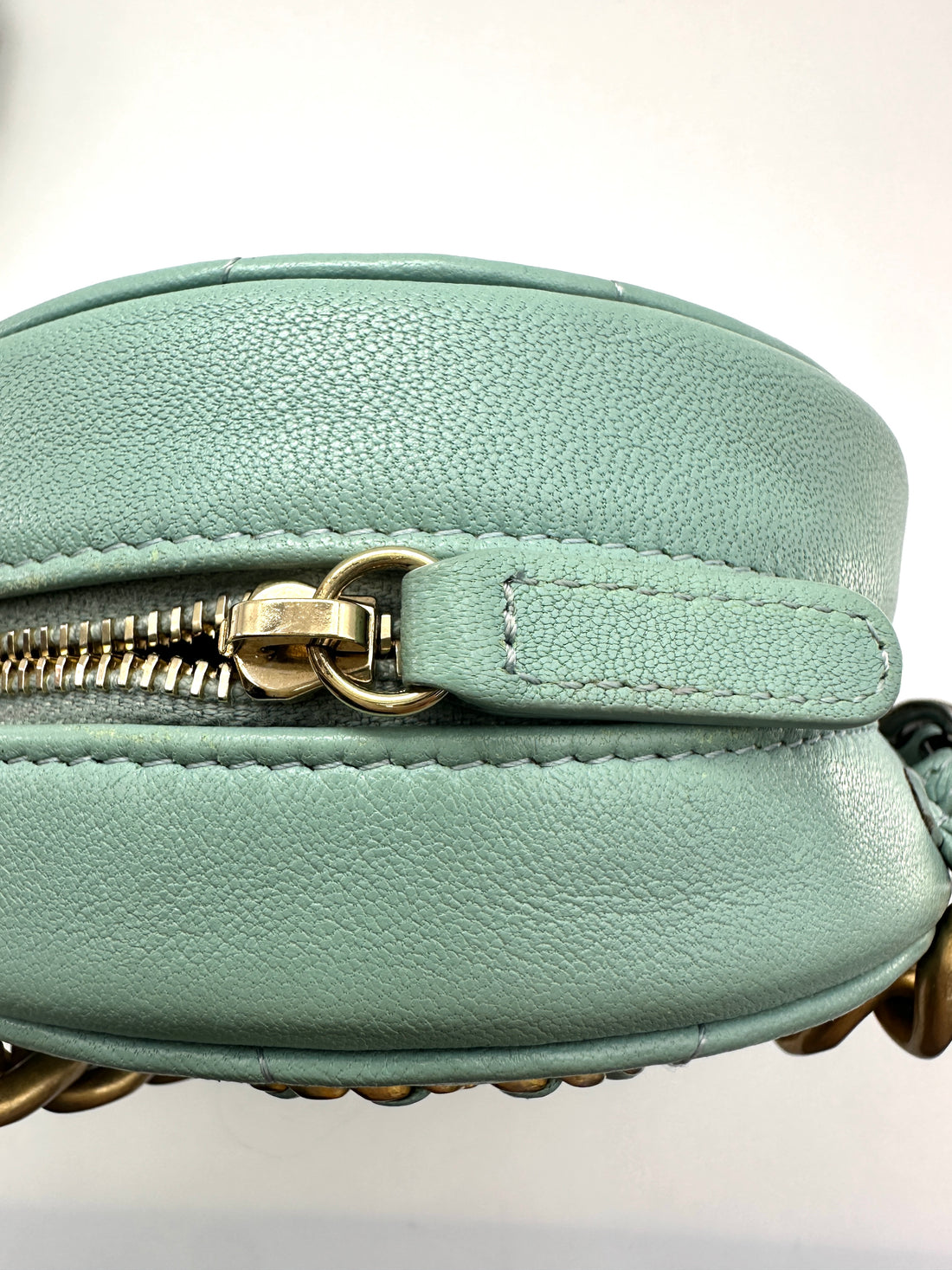 Chanel 19Bag Mint Green Quilted Leather Round Clutch(29***77) CC2339