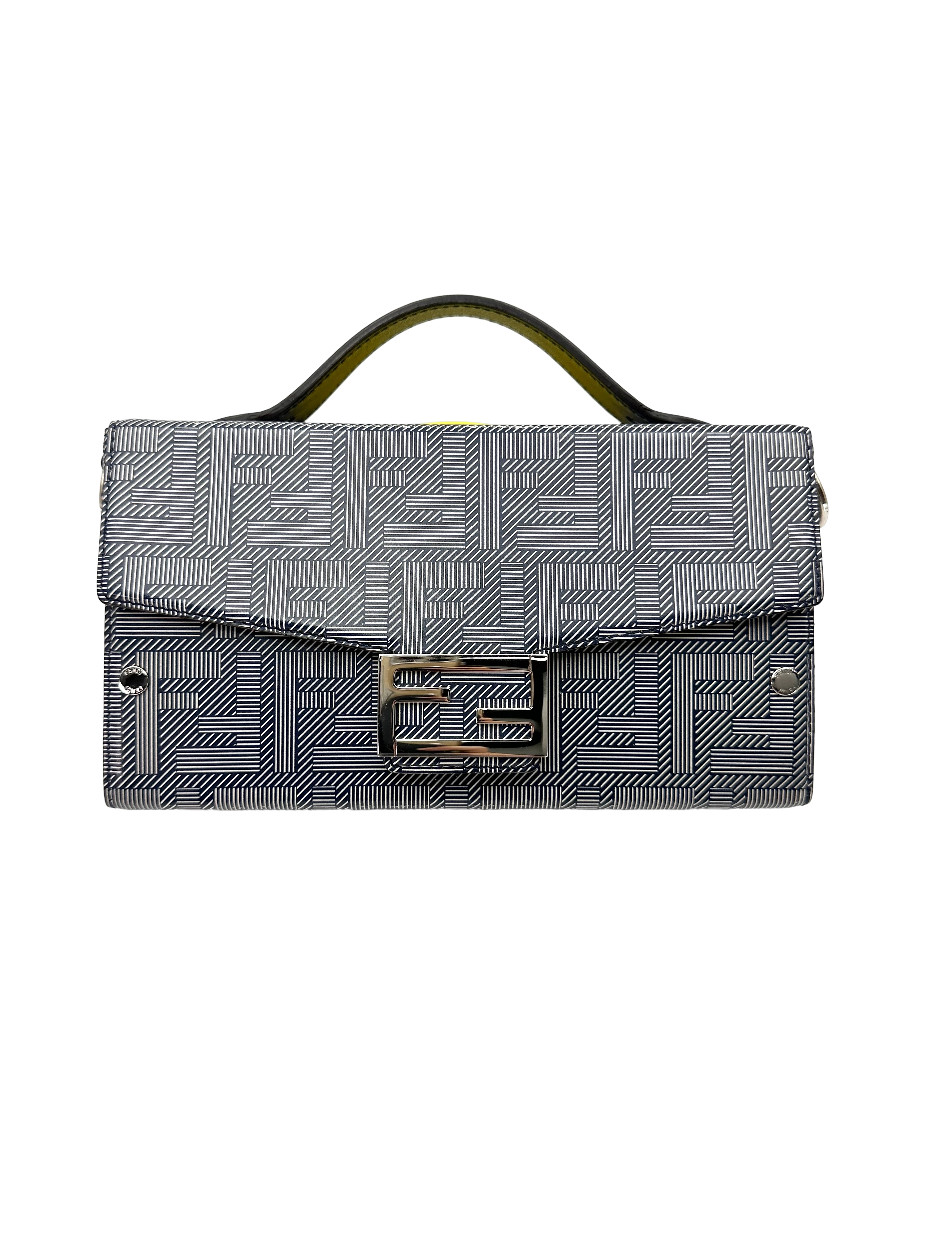Fendi Baguette Soft Trunk FF Motif Monogram Canvas Shoulder Bag IRIS257