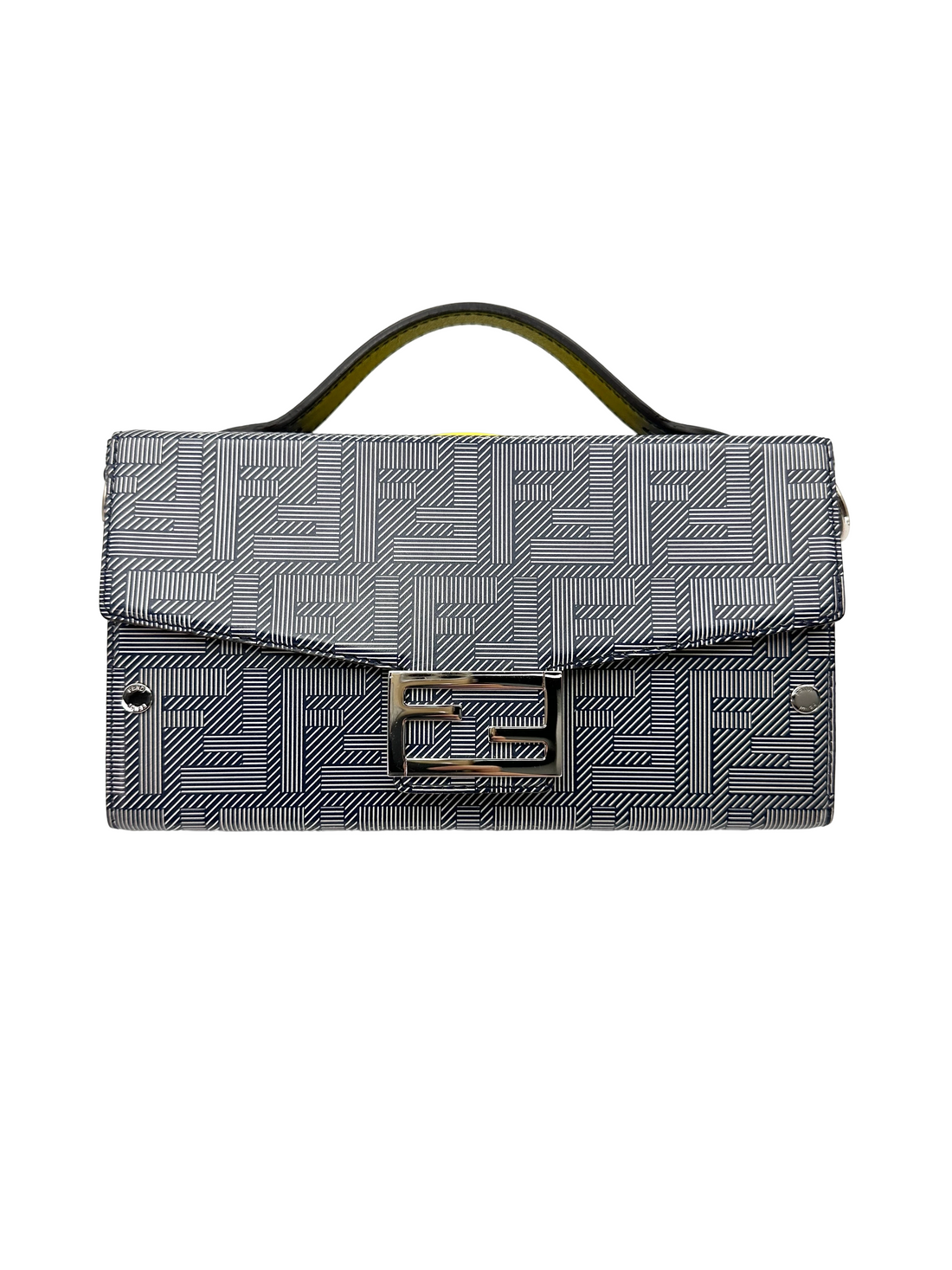 Fendi Baguette Soft Trunk FF Motif Monogram Canvas Shoulder Bag IRIS257