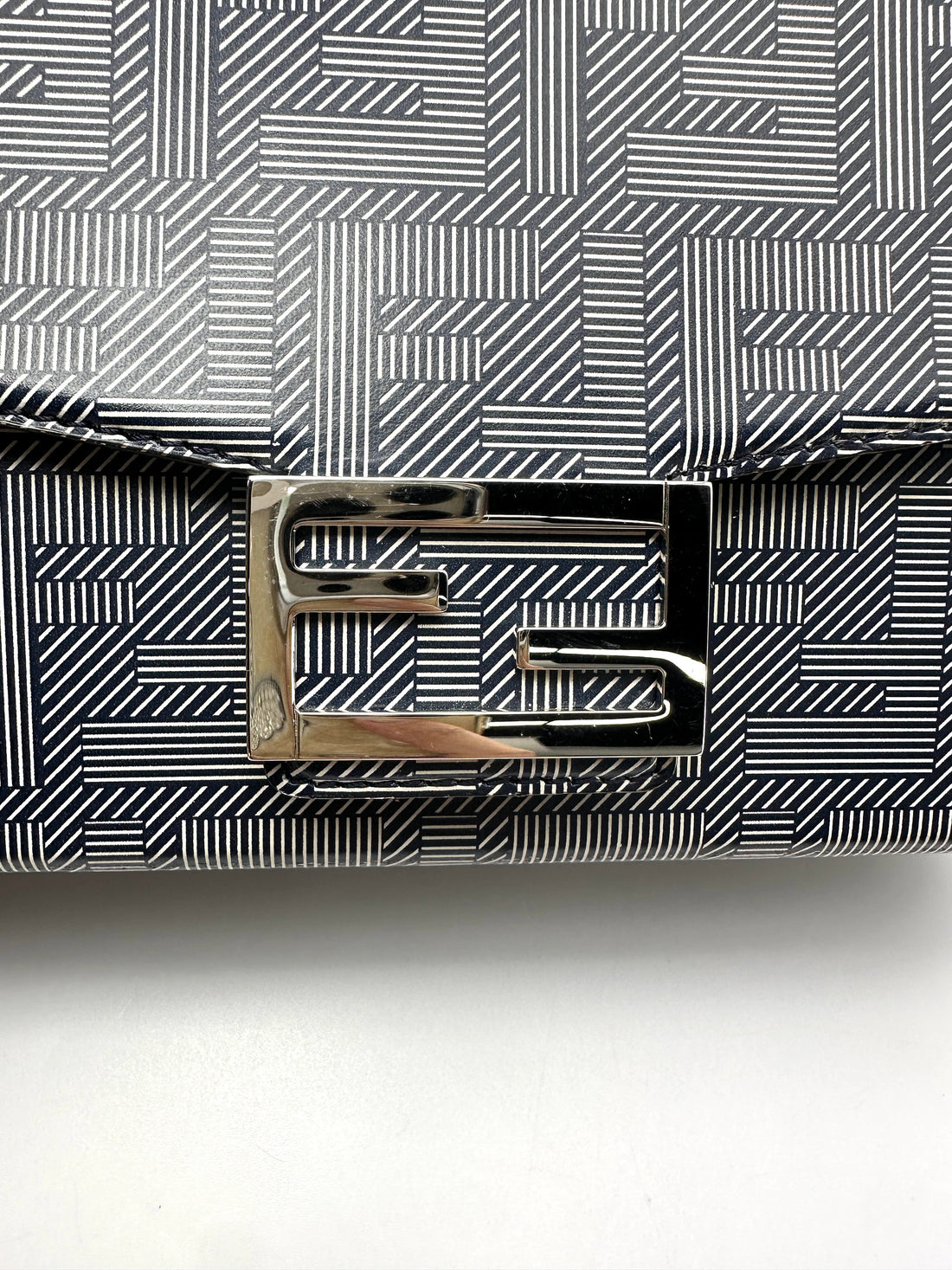 Fendi Baguette Soft Trunk FF Motif Monogram Canvas Shoulder Bag IRIS257
