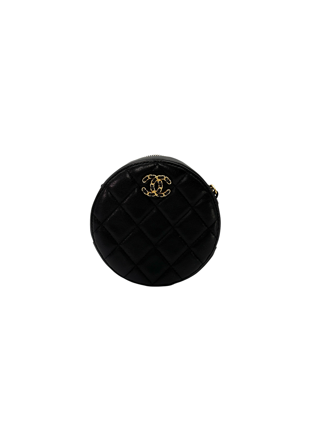 Chanel 19Bag Black Quilted Leather Round Clutch(28***57) CC2338