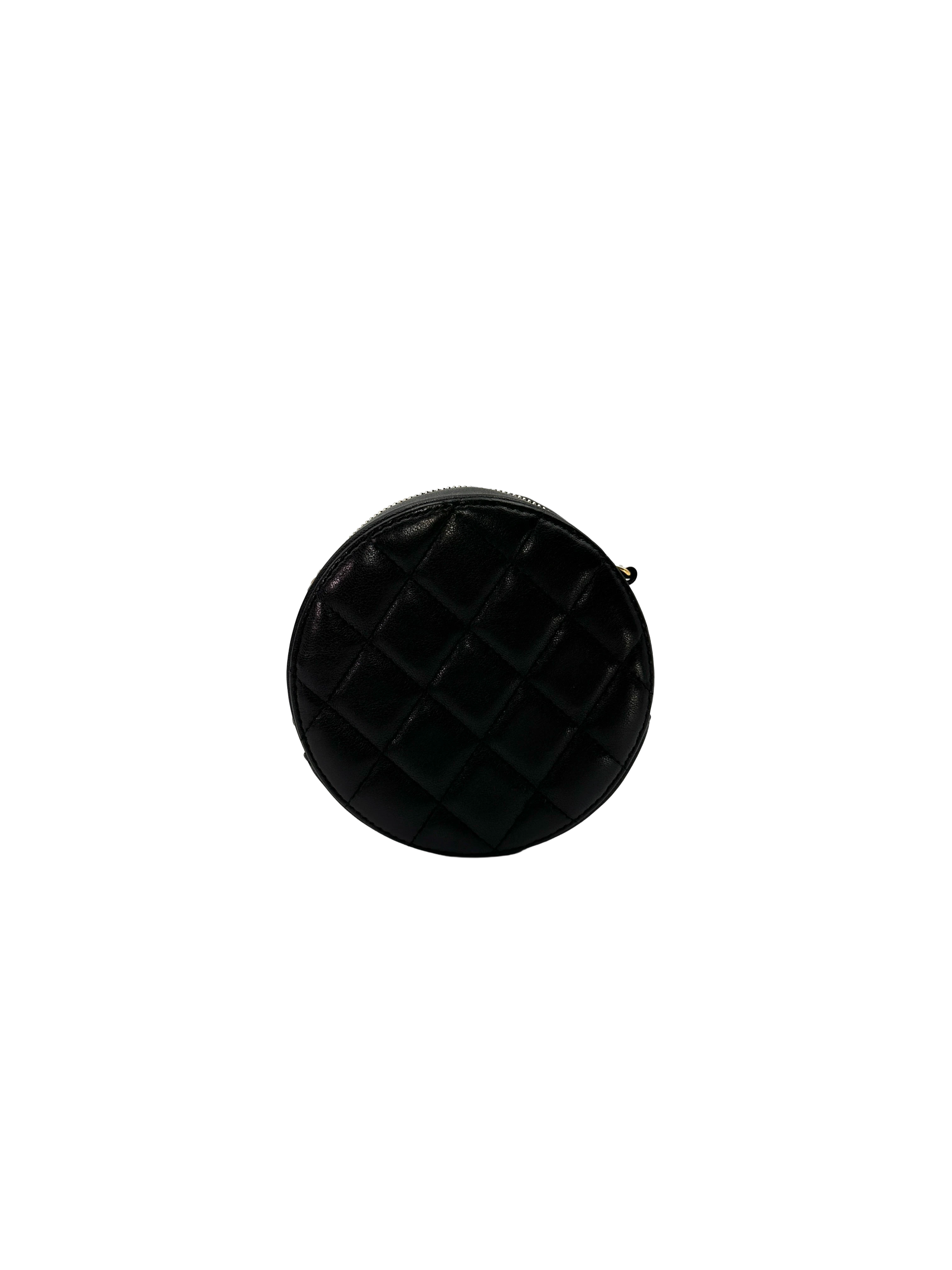 Chanel 19Bag Black Quilted Leather Round Clutch(28***57) CC2338