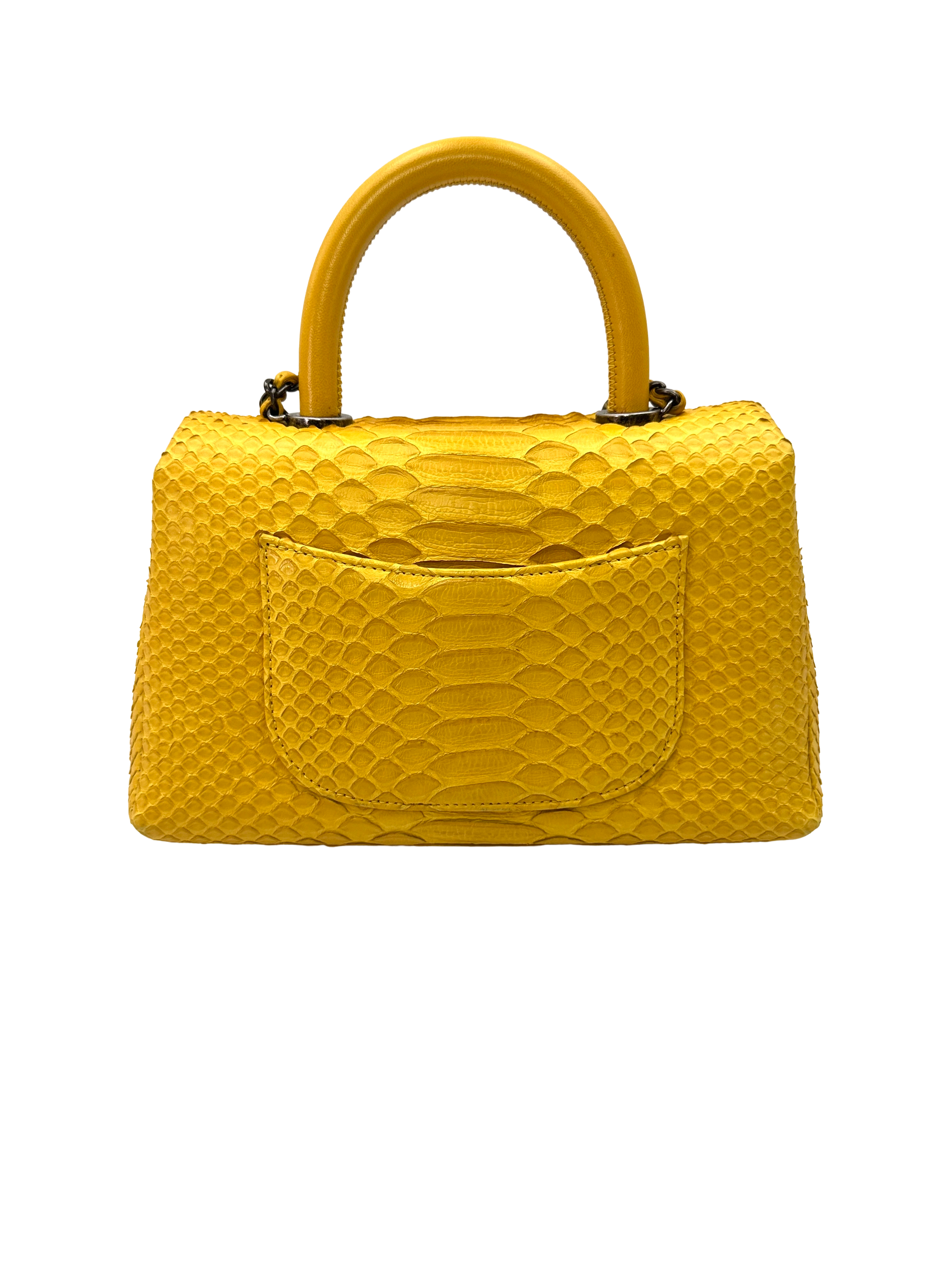 Chanel CoCo Handle Yellow Python Leather Shoulder Bag(22***10) CC2371