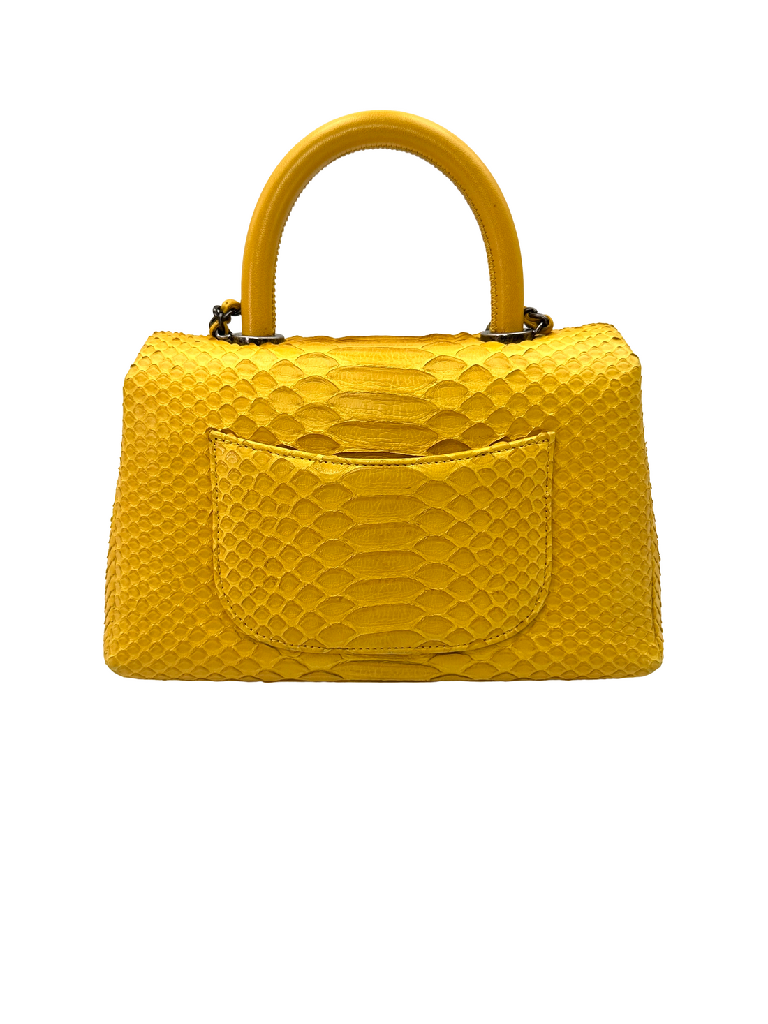 Chanel CoCo Handle Yellow Python Leather Shoulder Bag(22***10) CC2371