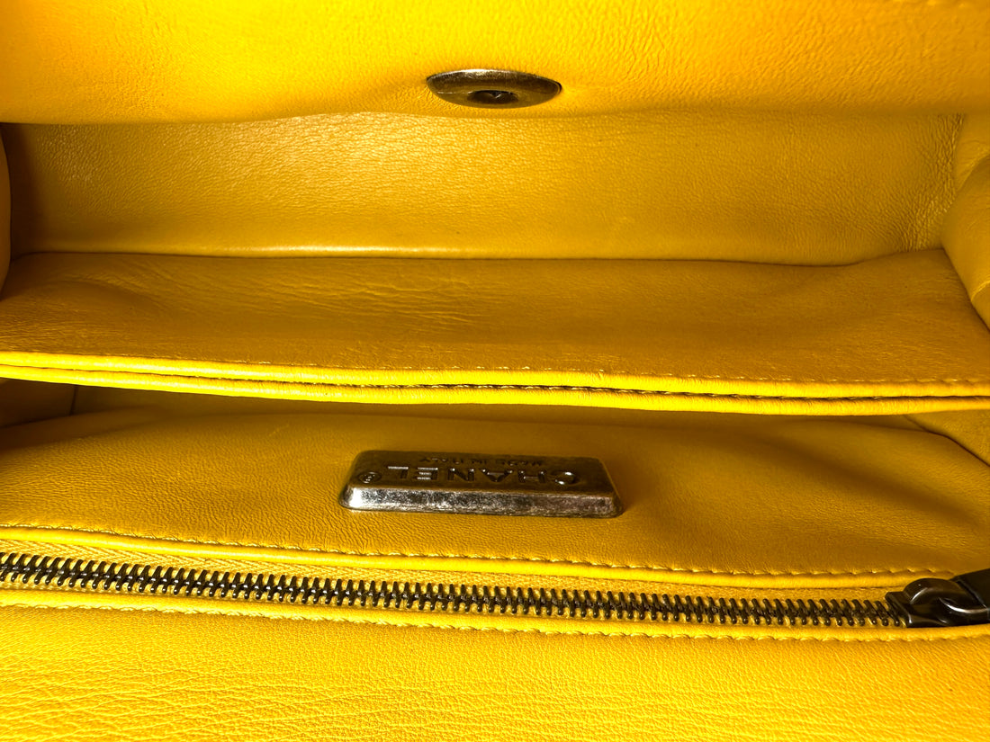 Chanel CoCo Handle Yellow Python Leather Shoulder Bag(22***10) CC2371