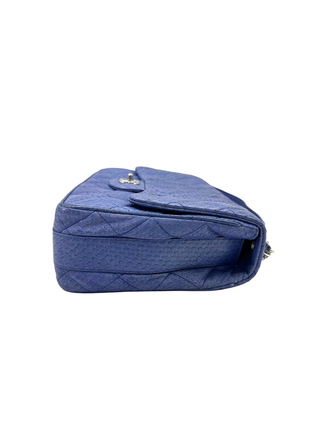 Chanel Classic Flap Blue Python Leather Top Handle Bag(20***93) CC2372