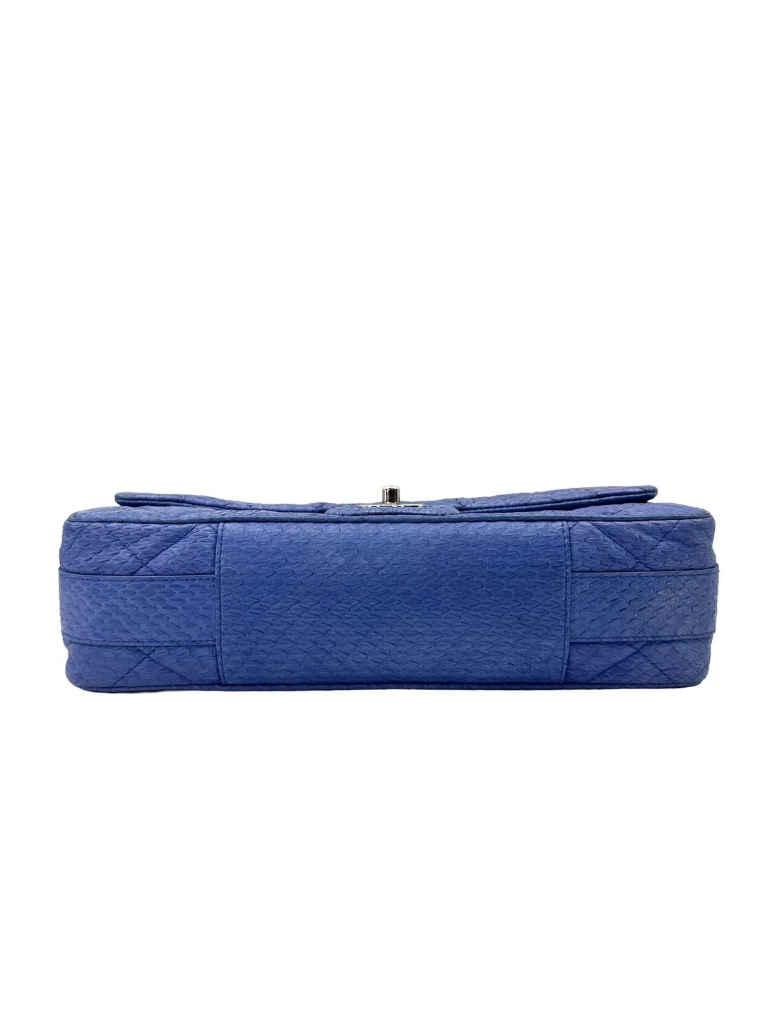 Chanel Classic Flap Blue Python Leather Top Handle Bag(20***93) CC2372