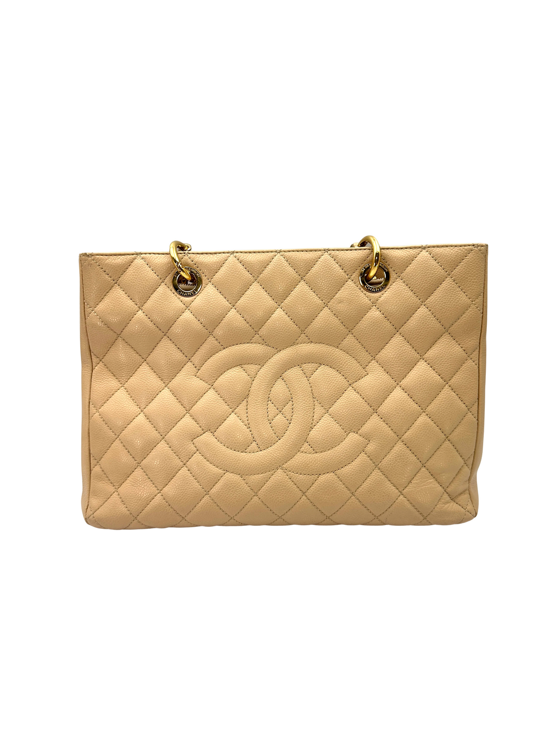 Chanel GST Beige Quilted Leather Handle Bag(15***70) CC2354