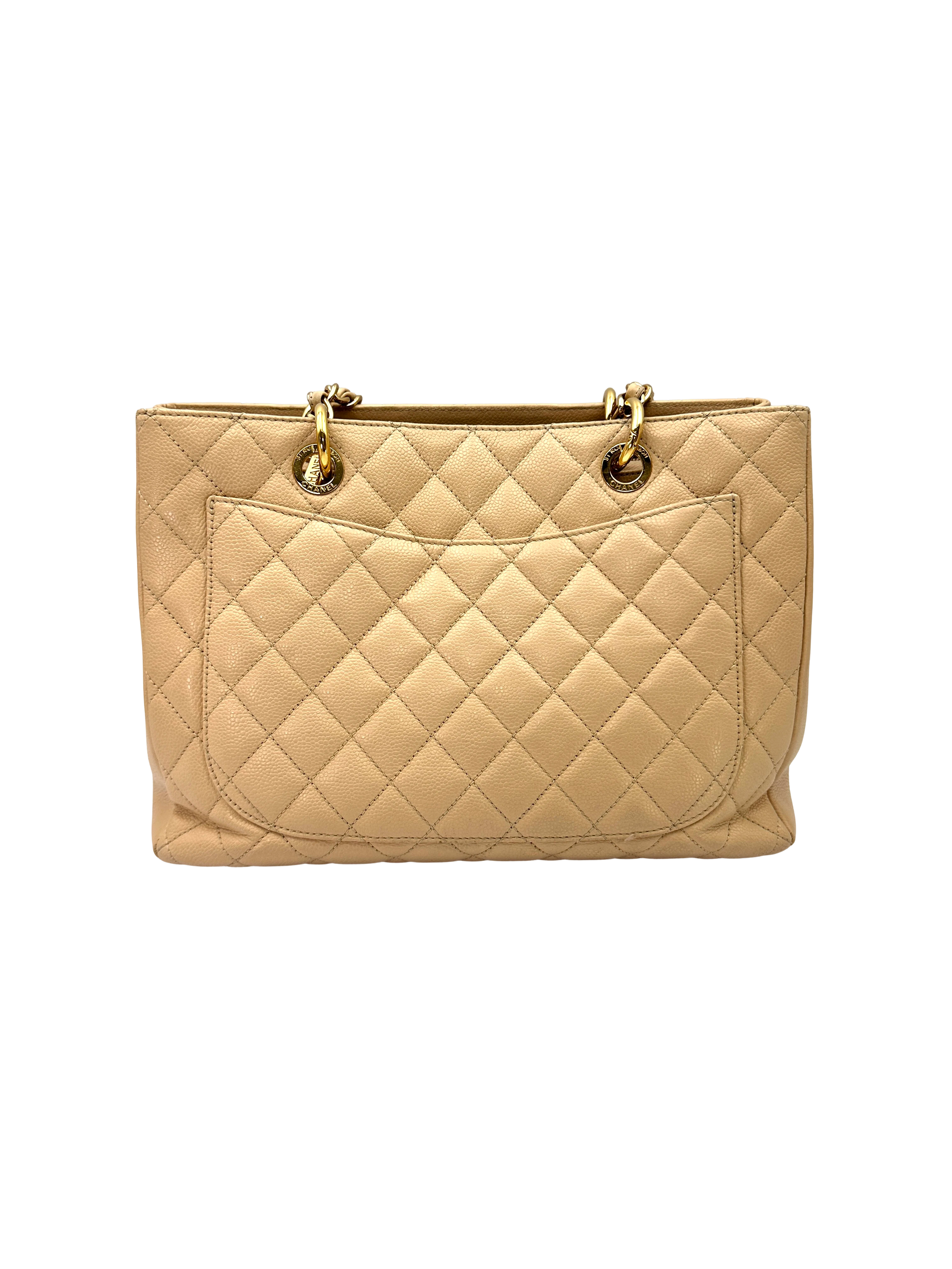 Chanel GST Beige Quilted Leather Handle Bag(15***70) CC2354