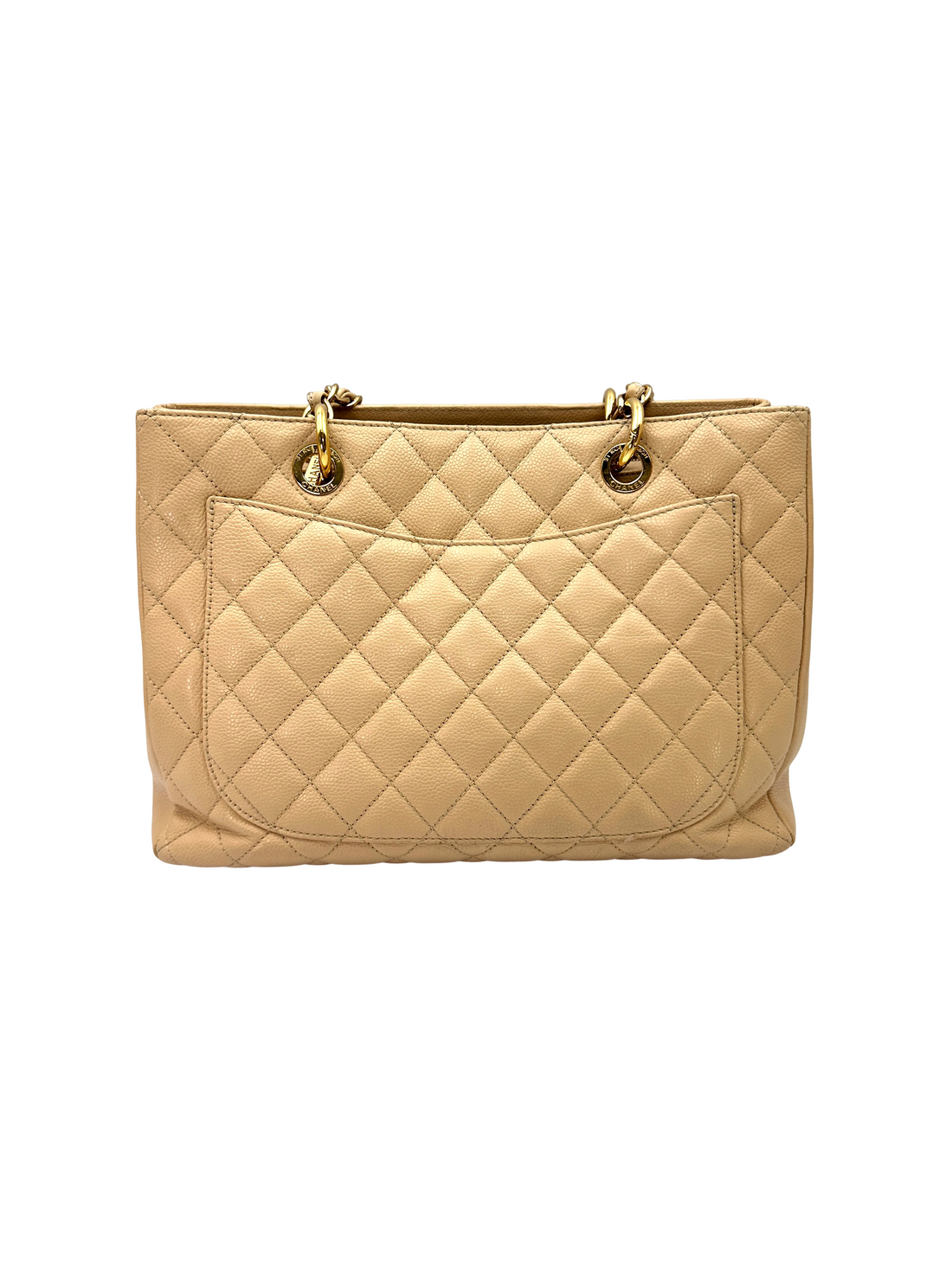 Chanel GST Beige Quilted Leather Handle Bag(15***70) CC2354