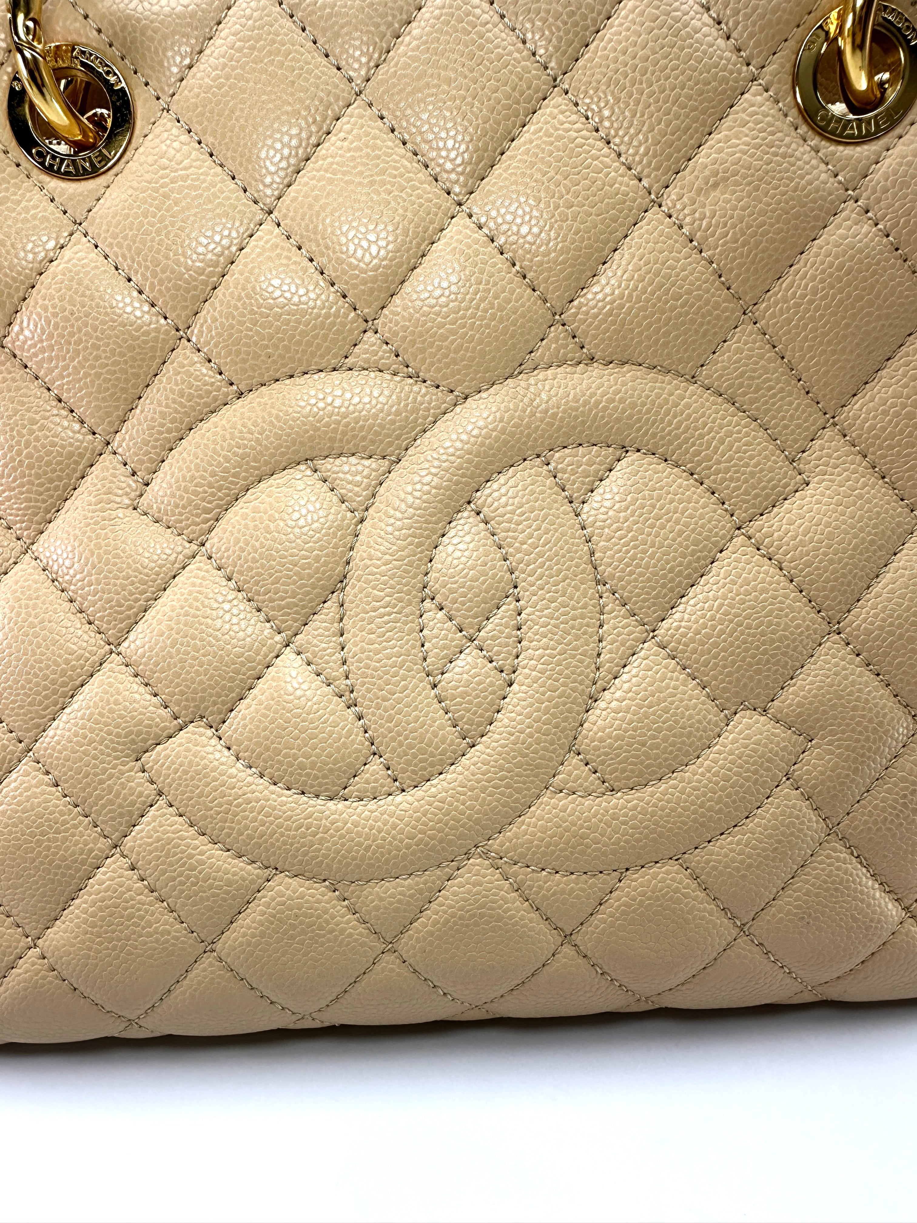 Chanel GST Beige Quilted Leather Handle Bag(15***70) CC2354