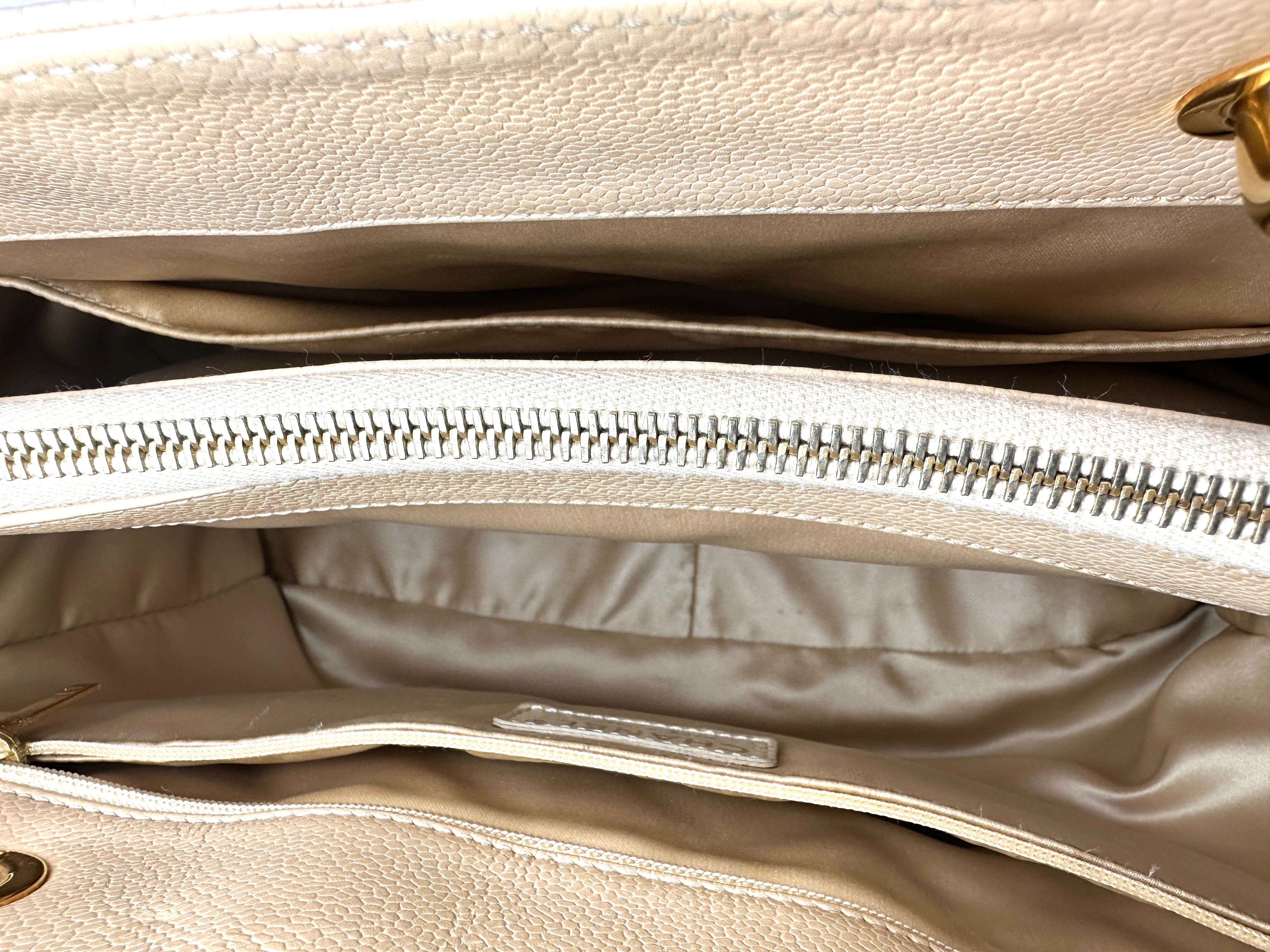Chanel GST Beige Quilted Leather Handle Bag(15***70) CC2354