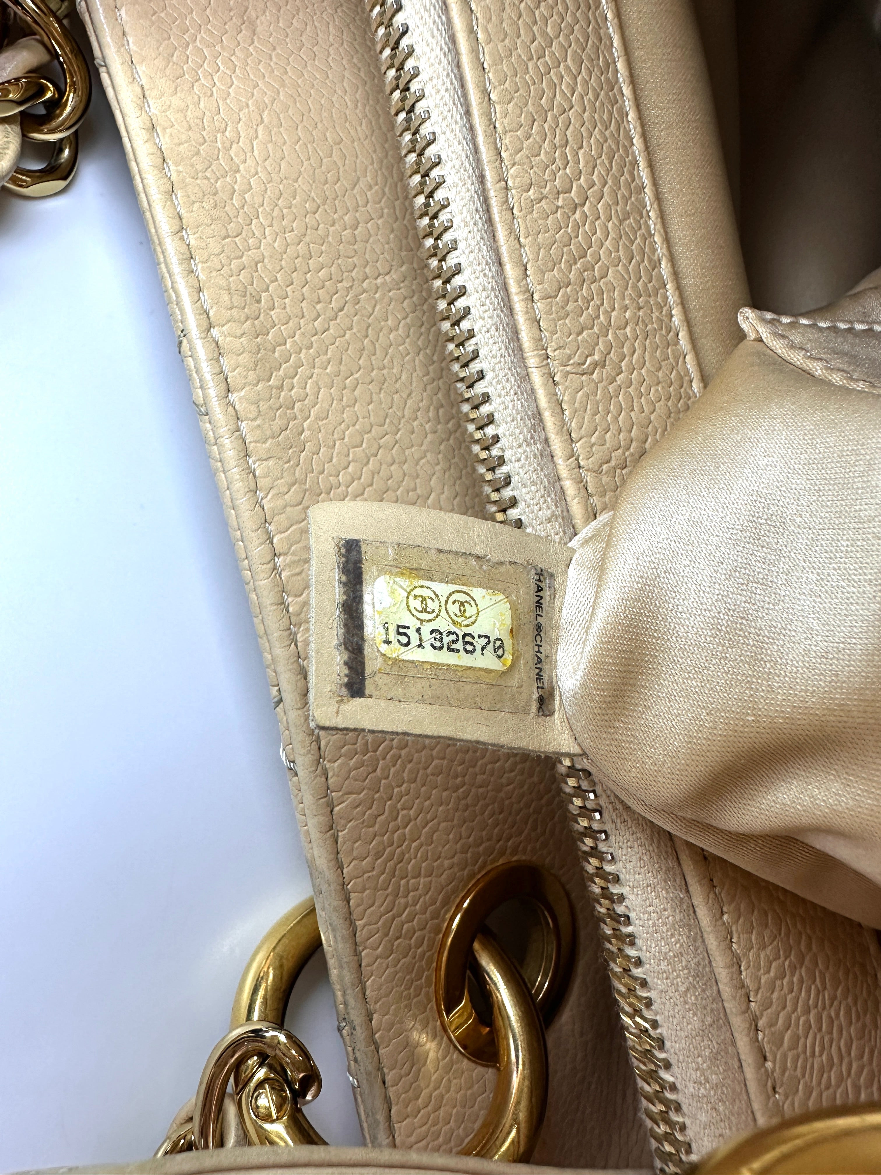 Chanel GST Beige Quilted Leather Handle Bag(15***70) CC2354