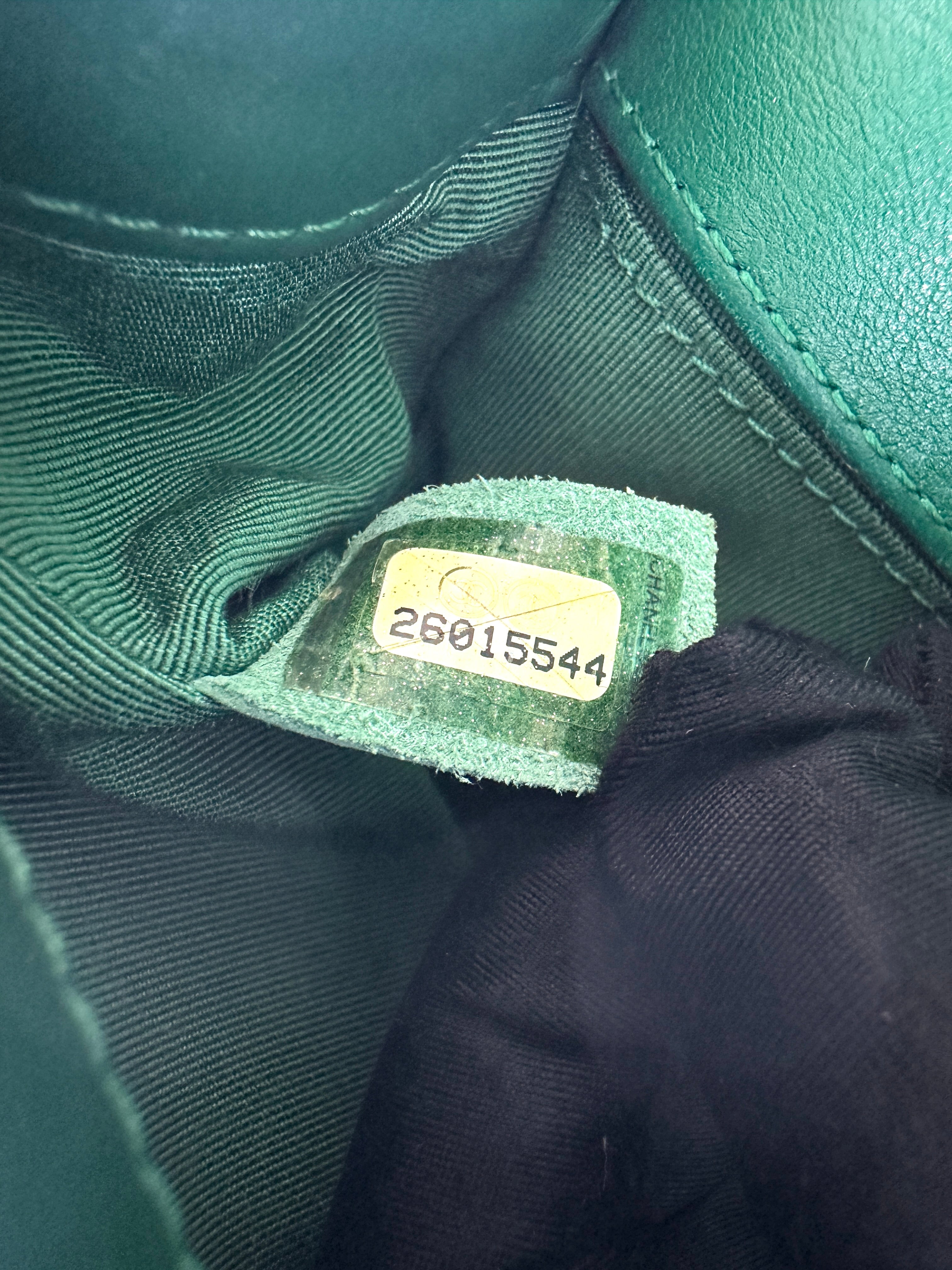 Chanel LeBoy Green Woven Knit Small Size Flap Bag With Gold Buckle(26***44) CC2344