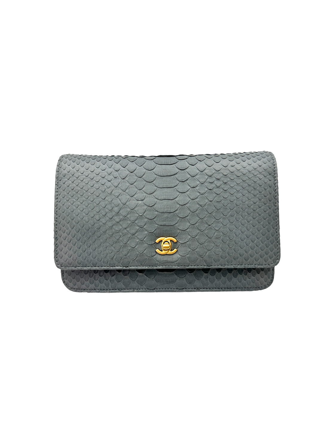 Chanel Blue Python Leather Wallet On Chain(25***08) CC2370
