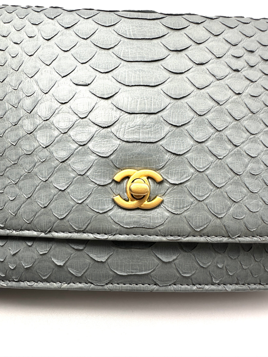 Chanel Blue Python Leather Wallet On Chain(25***08) CC2370