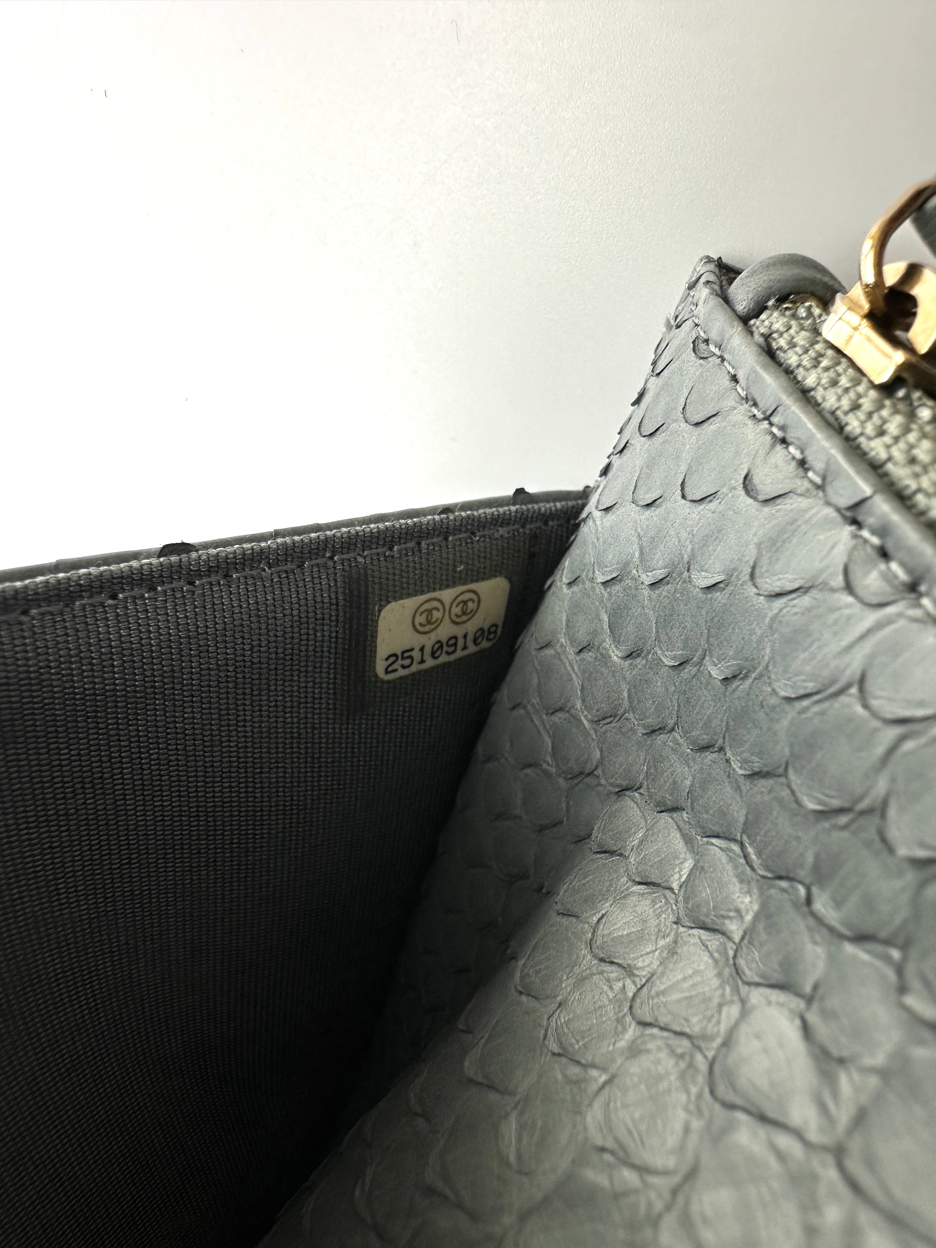 Chanel Blue Python Leather Wallet On Chain(25***08) CC2370