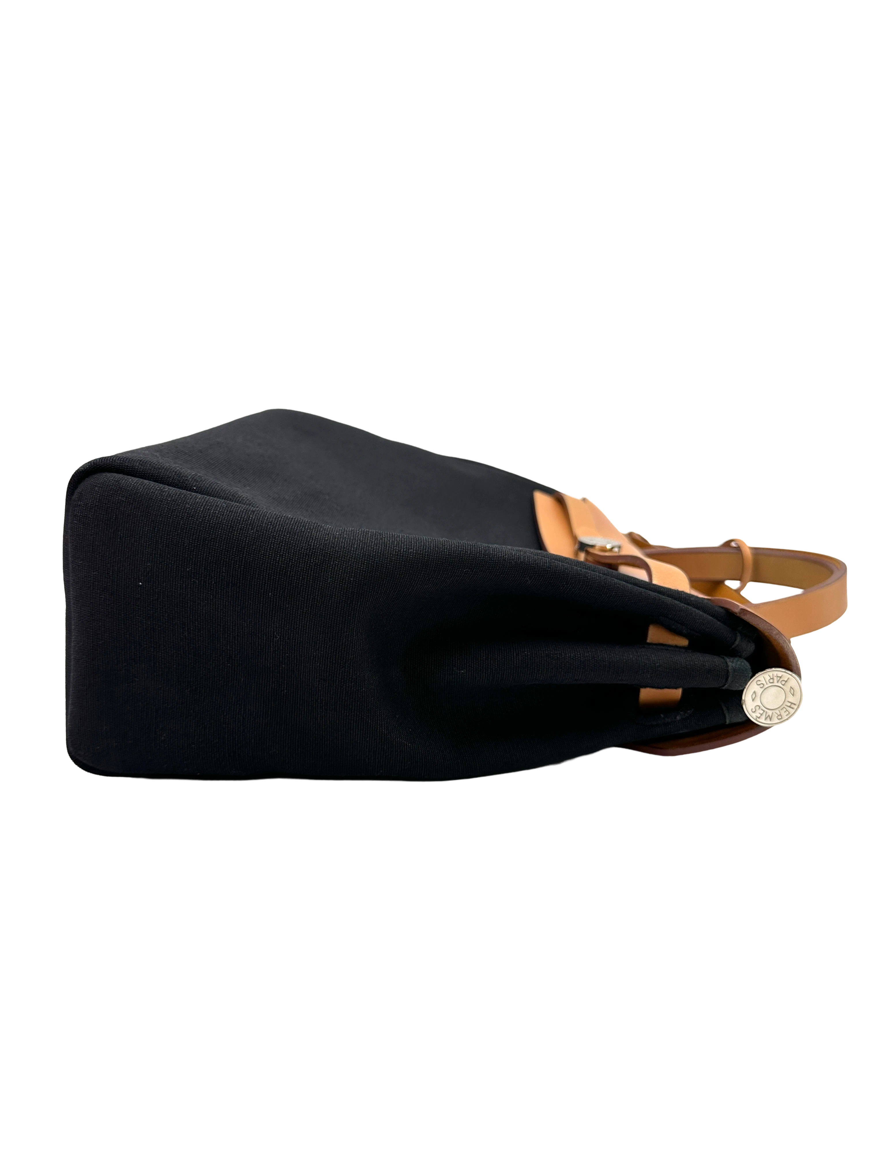 Hermes Herbag31 Black Toile Canvas Handle Bag HR137