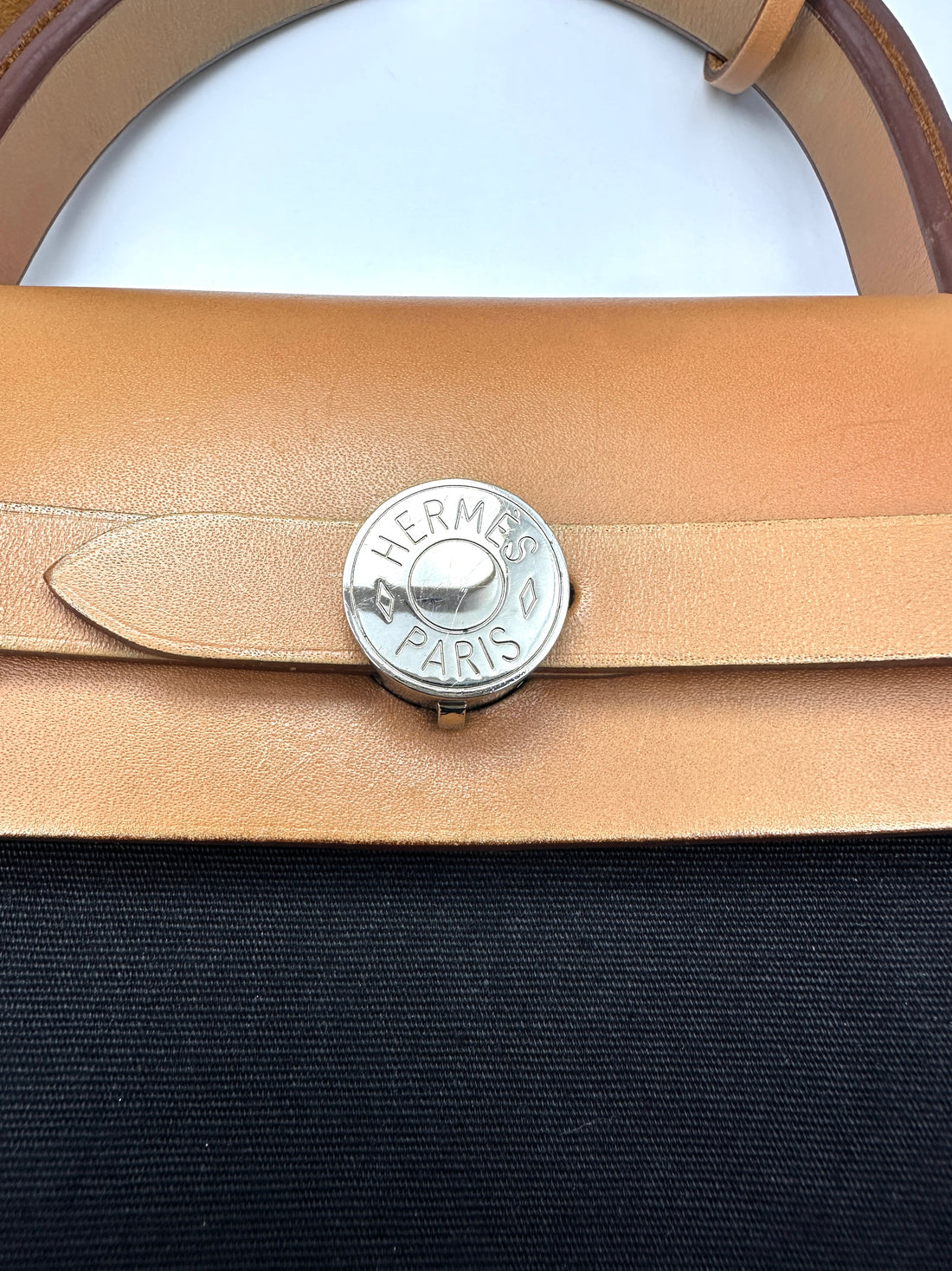 Hermes Herbag31 Black Toile Canvas Handle Bag HR137