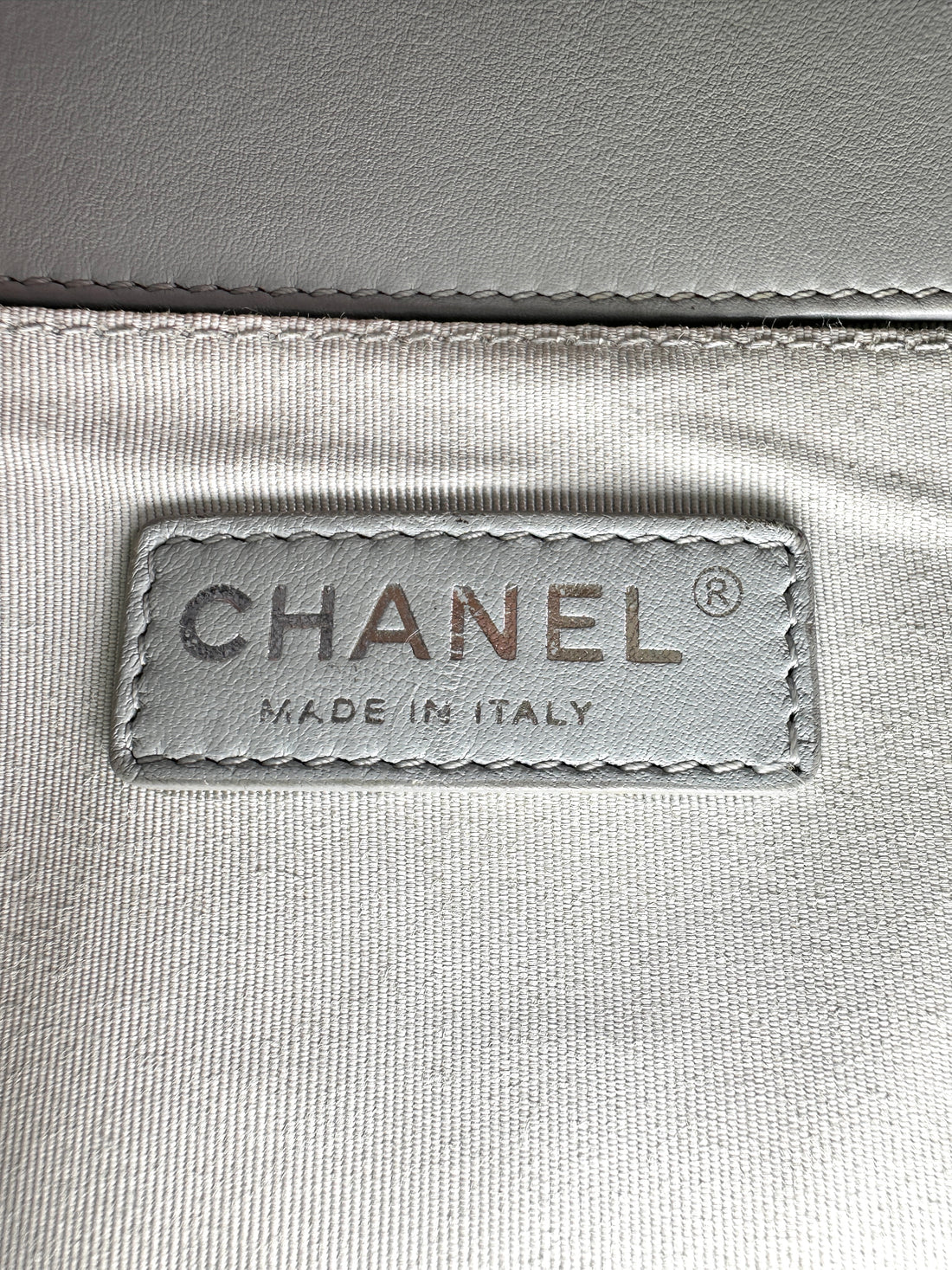 Chanel LeBoy Grey Quilted Patent Leather Flap Bag With Silver Buckle(17***48) CC2347