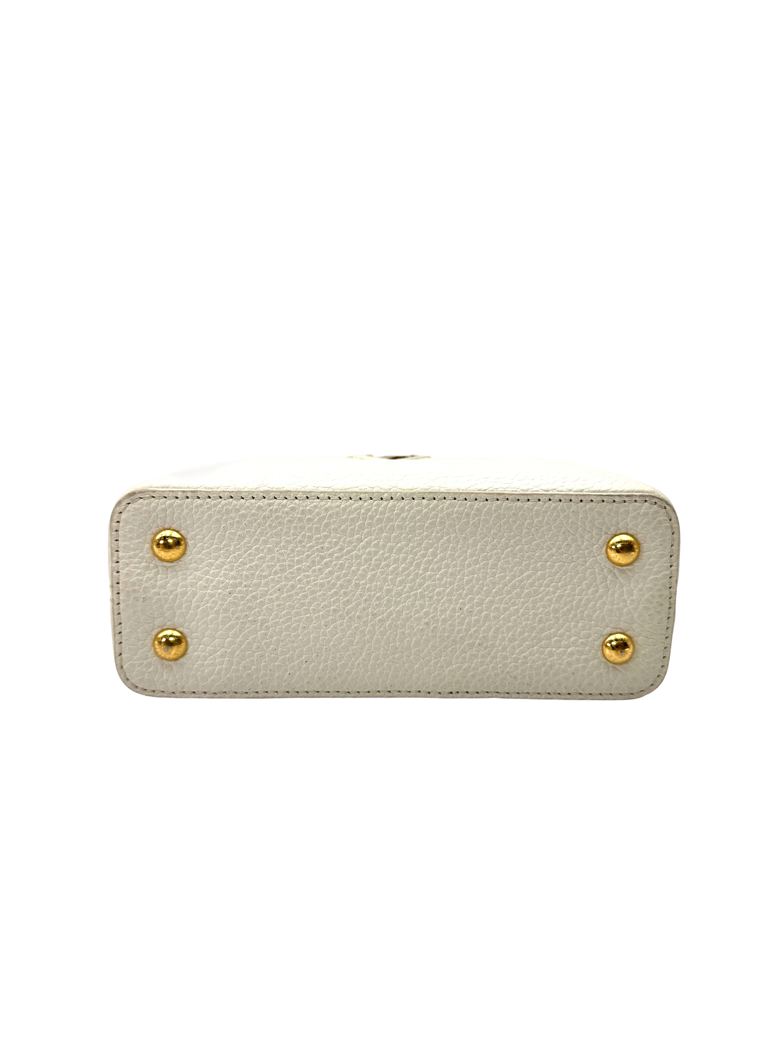 Louis Vuitton Capucines White Taurillon Leather Python Handle Bag LV3164