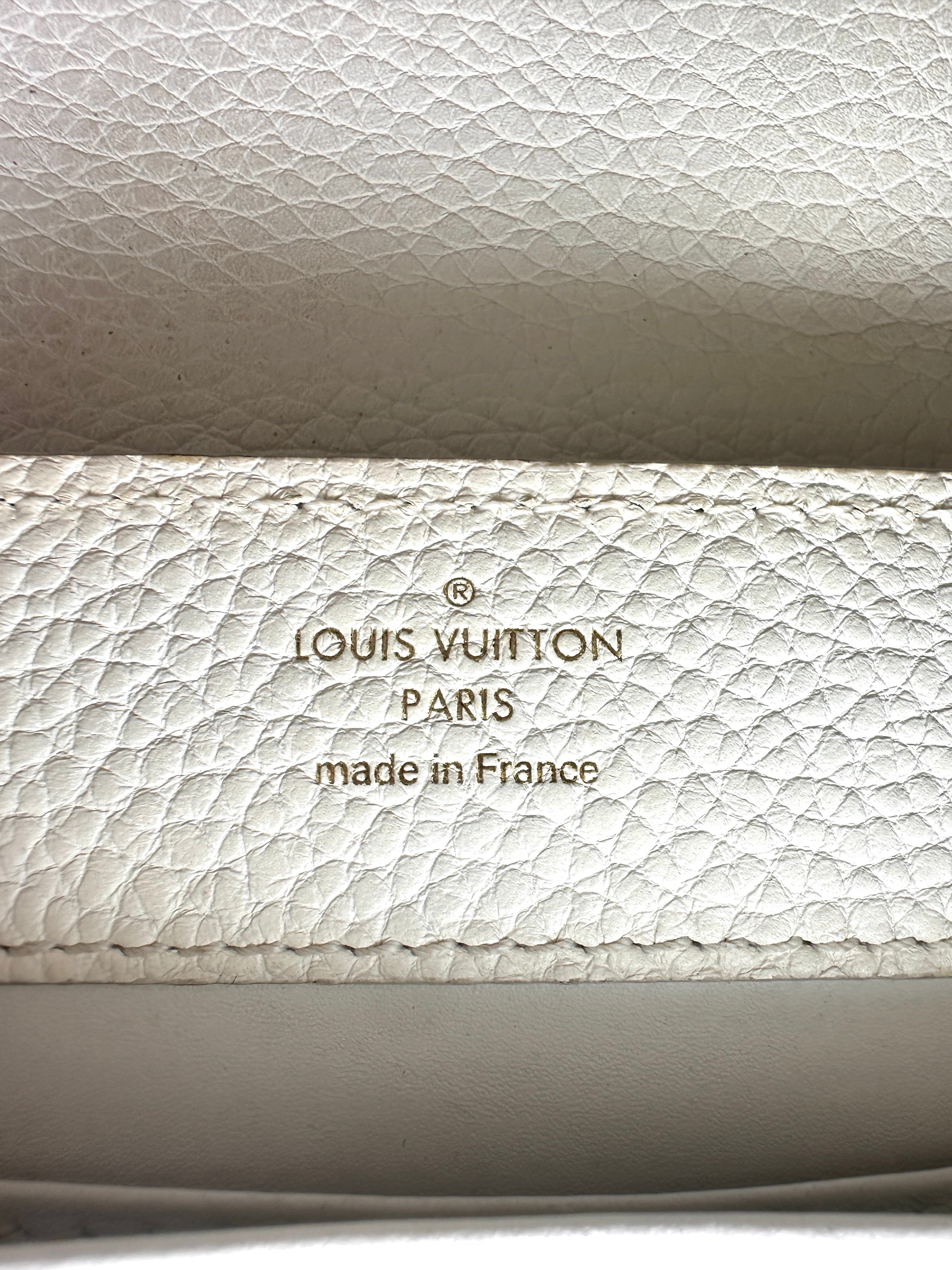 Louis Vuitton Capucines White Taurillon Leather Python Handle Bag LV3164