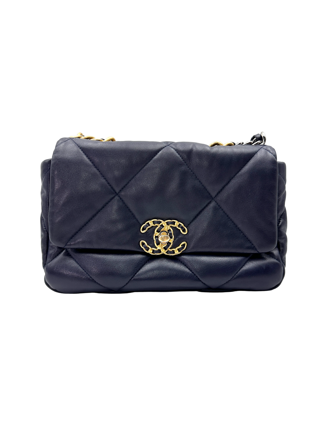 Chanel 19Bag Navy Quilted Leather Small Size Shoulder Bag(31***01) CC2356