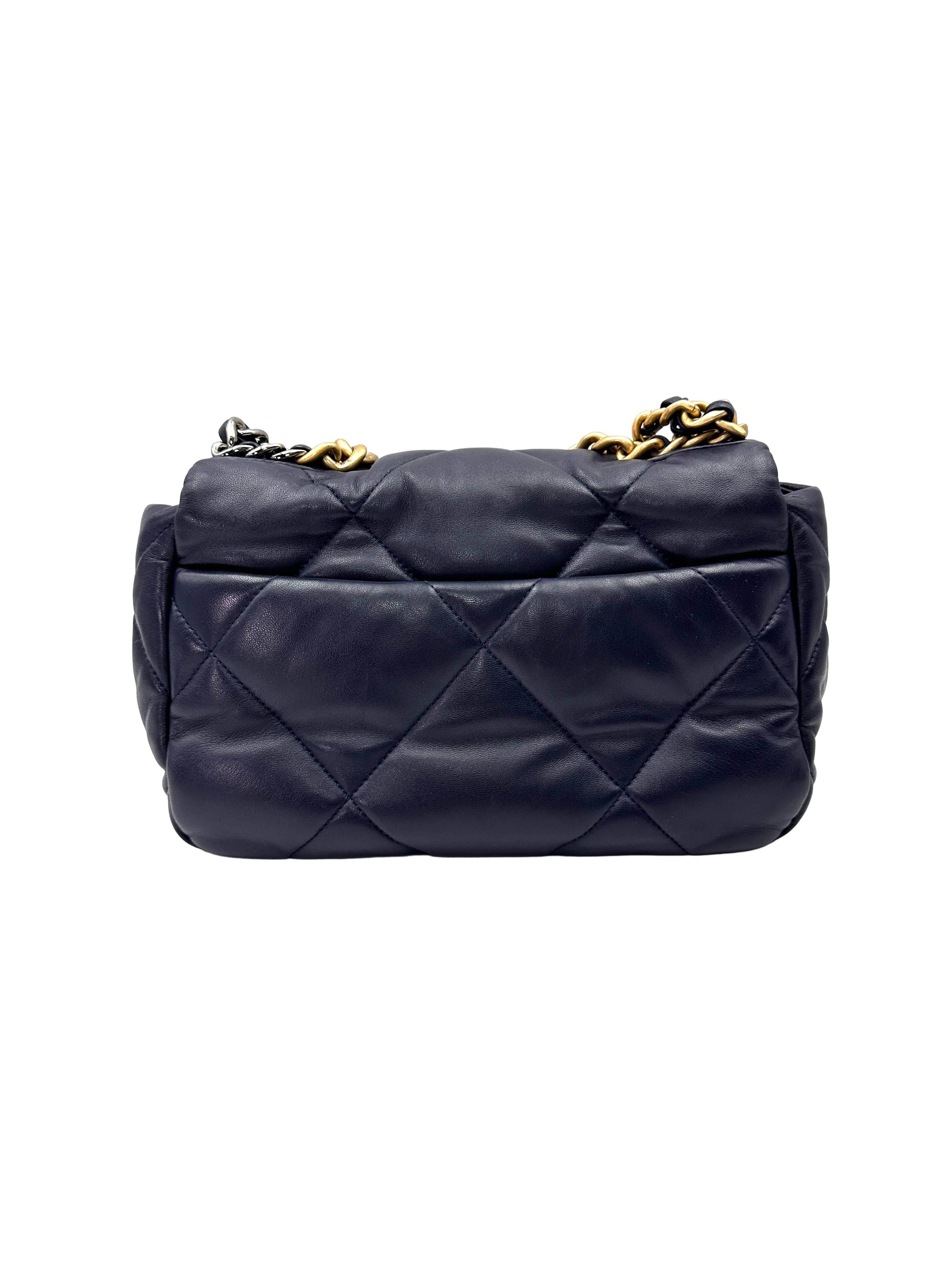 Chanel 19Bag Navy Quilted Leather Small Size Shoulder Bag(31***01) CC2356