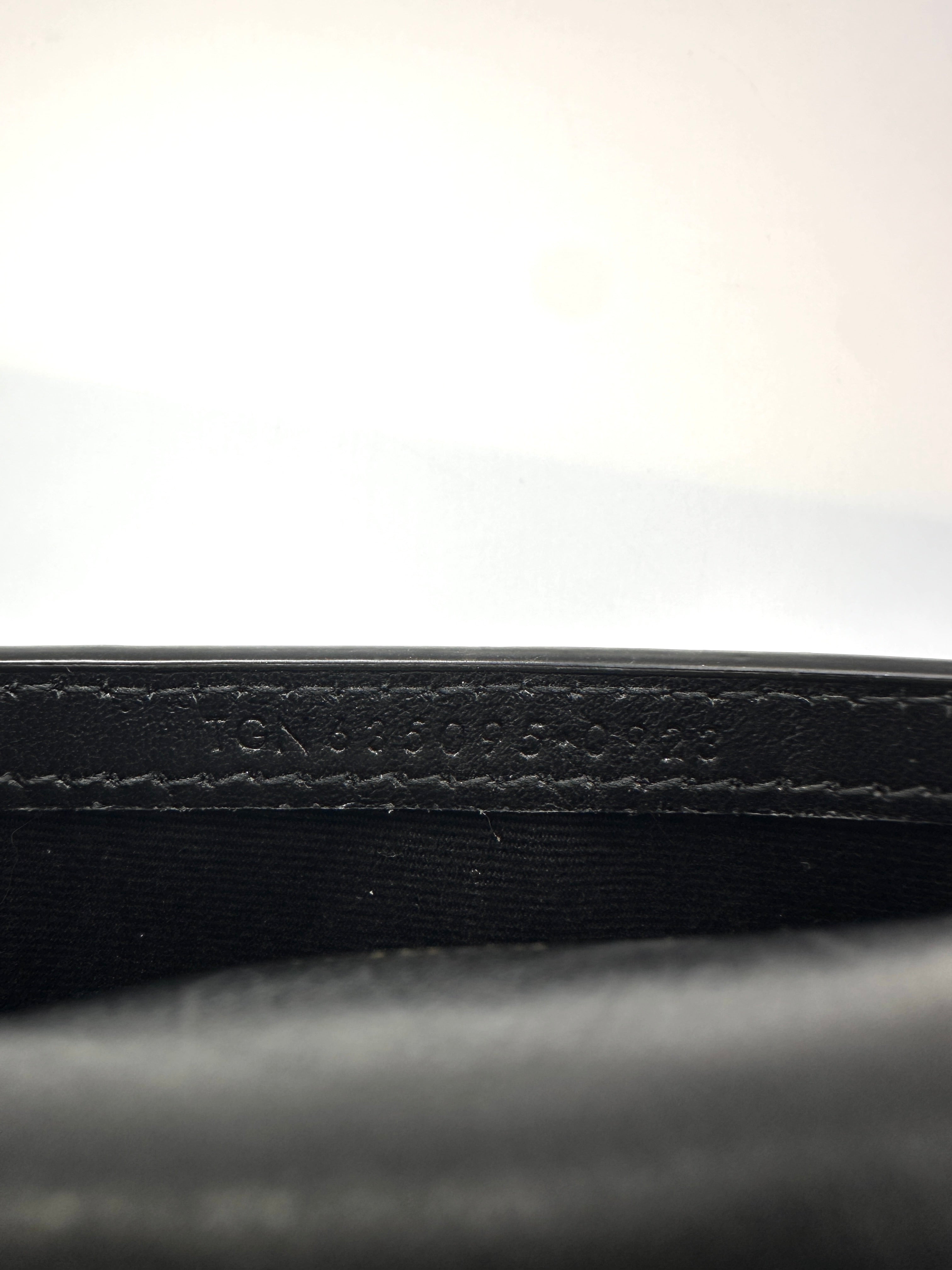 Saint Laurent Black Croc-Embossed Leather Wallet On Chain SL274