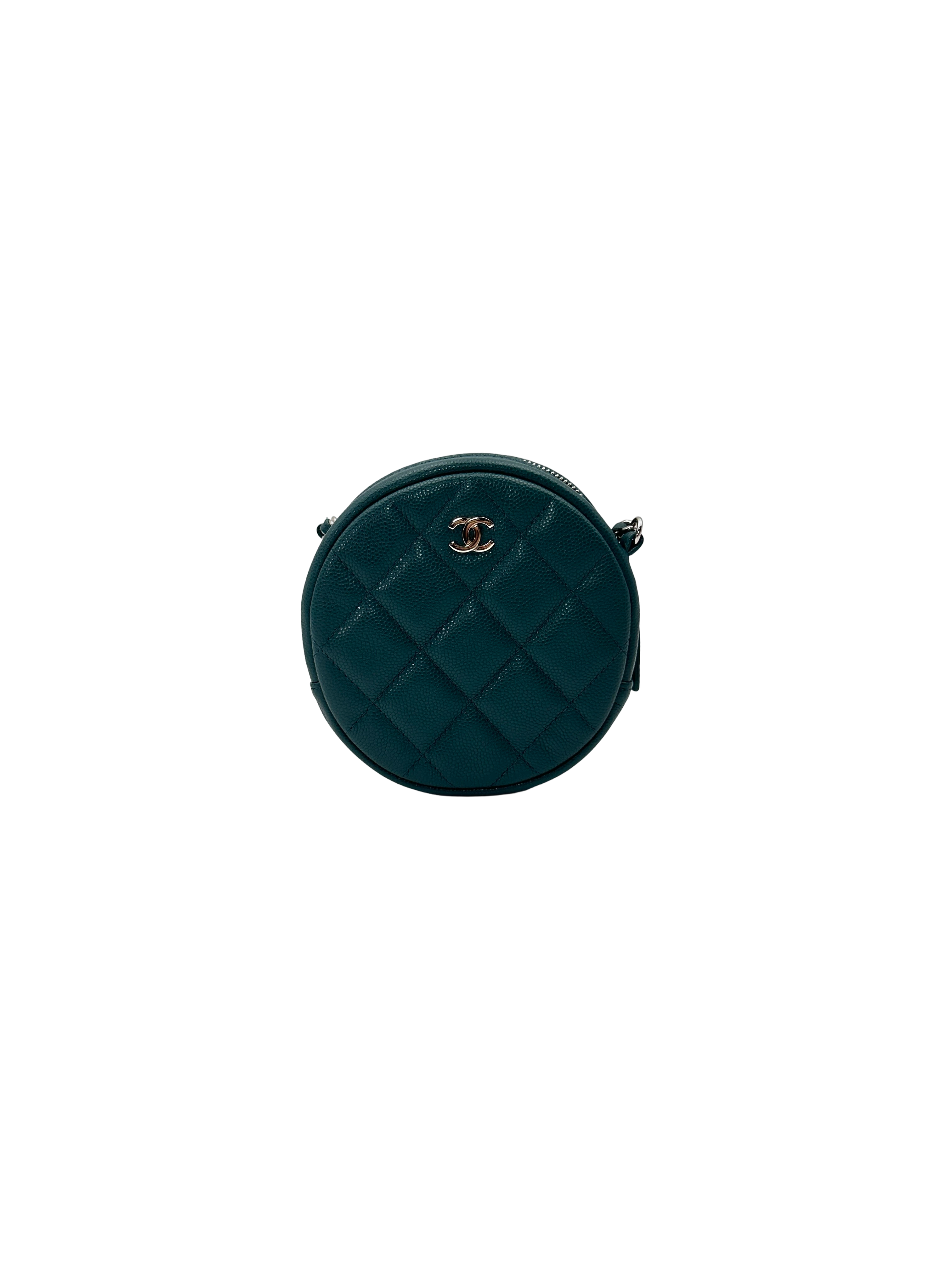 Chanel Green Quilted Leather Round Clutch(26***77) CC2349