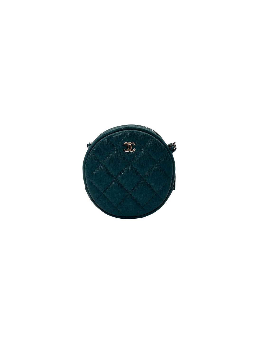 Chanel Green Quilted Leather Round Clutch(26***77) CC2349