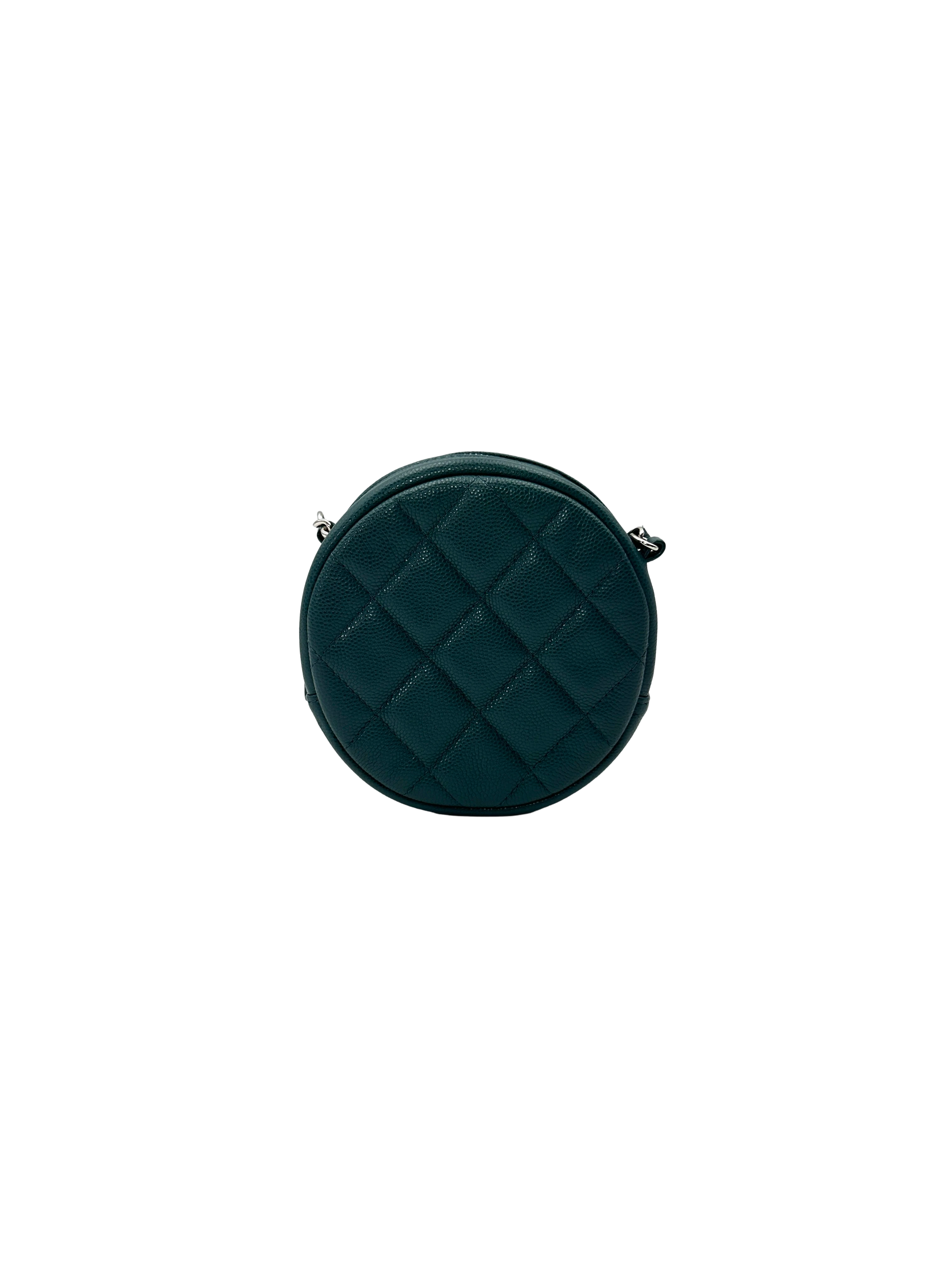 Chanel Green Quilted Leather Round Clutch(26***77) CC2349